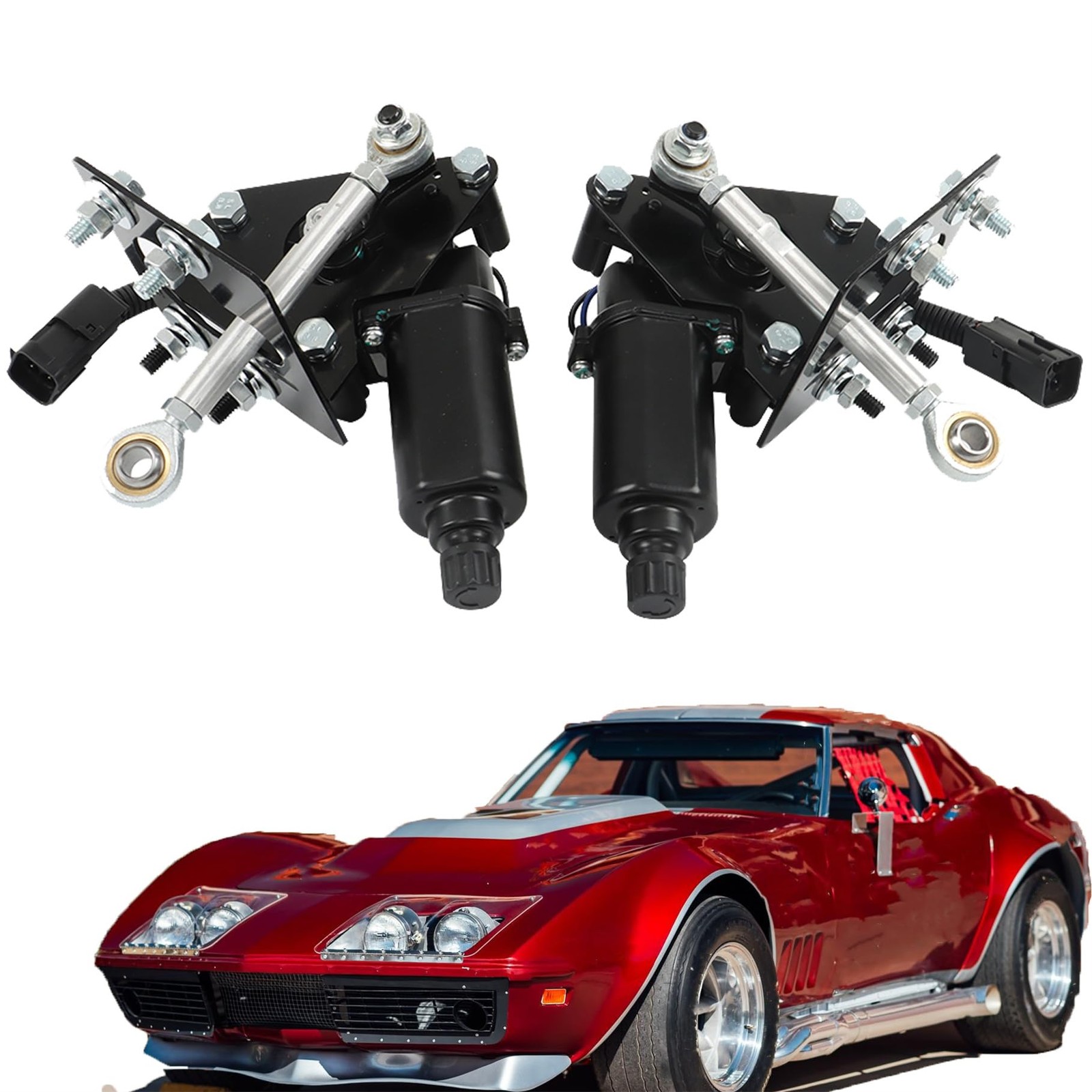2 PCS Left Right Side Headlight Conversion Kit for Corvette 1968 1982 914015