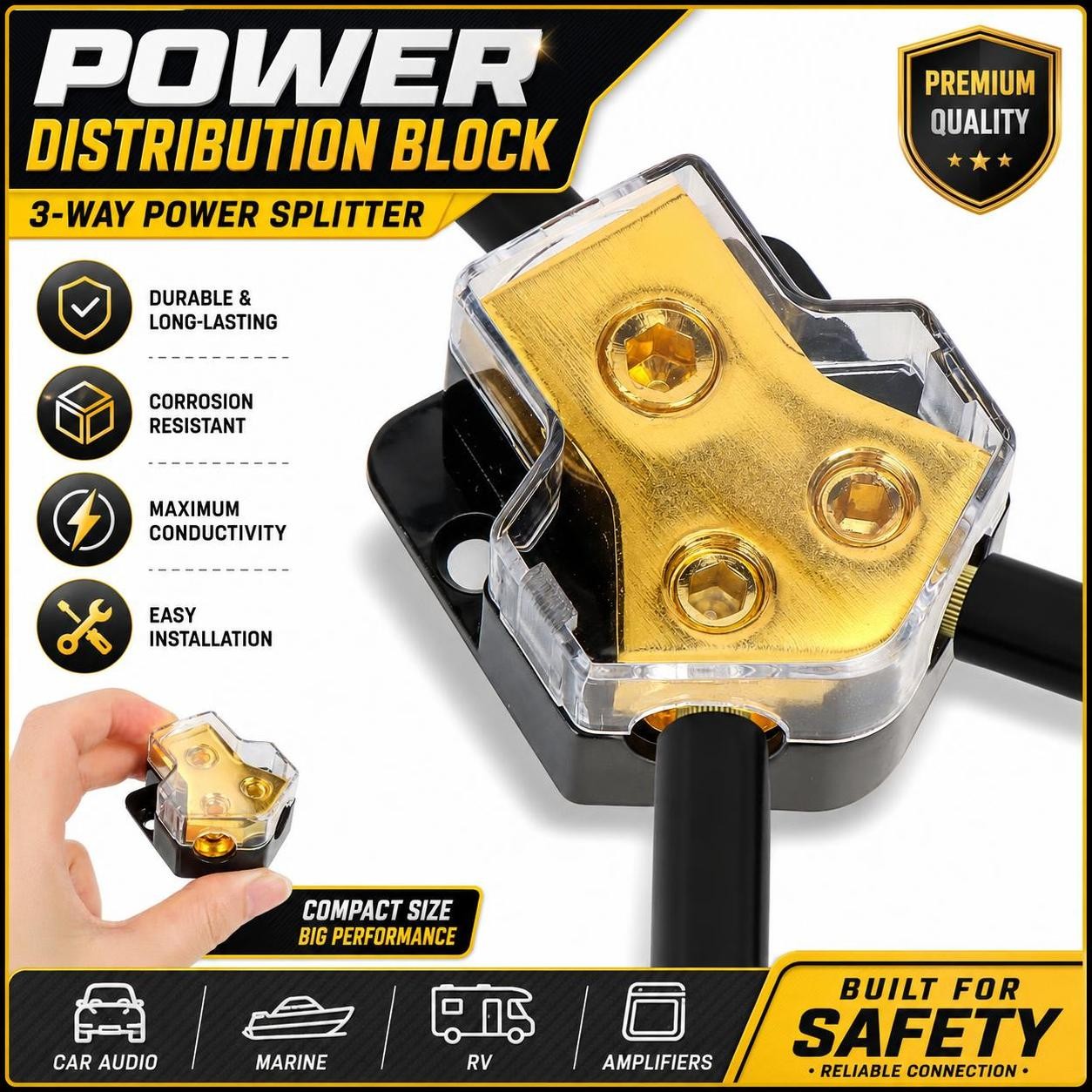 Car Audio Splitter Amp Distribution Power 0/2/4 Gauge In 4/6/8 Gauge Out Lot