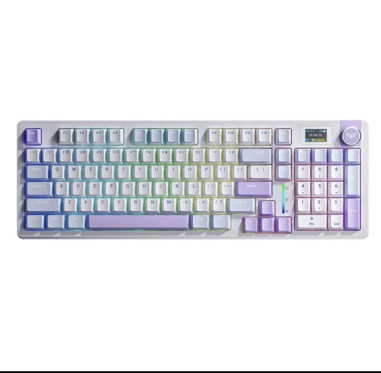 AULA S98 Pro Wireless Mechanical Keyboard with Screen & Knob Purple Blue - NEW