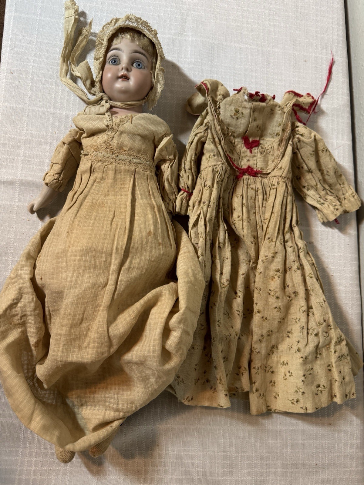 Antique Bisque Shoulder Doll Germany Kid Leather Body TLC Parts/Repair Gusset Antique Bisque Shoulder Doll Germany Kid Leather Body TLC Parts/Repair Gusset