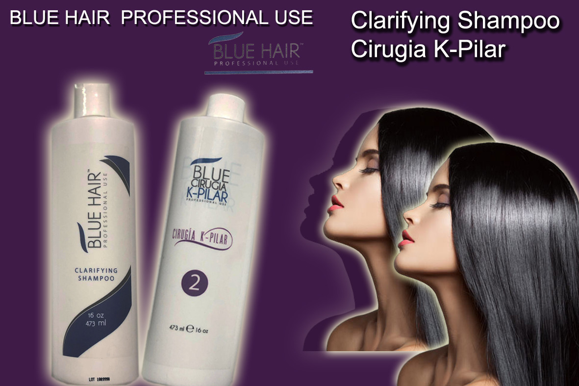 BLUE HAIR  PROFESSIONAL USE Clarifying Shampoo Blue Cirugia K-Pilar 473 ml 16 OZ