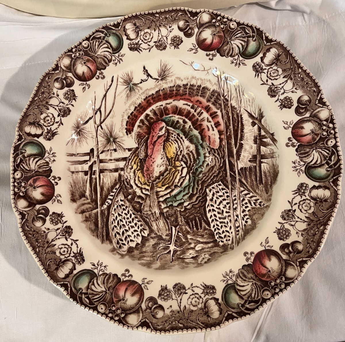 Johnson Bros His Majesty 10-5/8 Dinner Plate Made In England Vintage Turkey