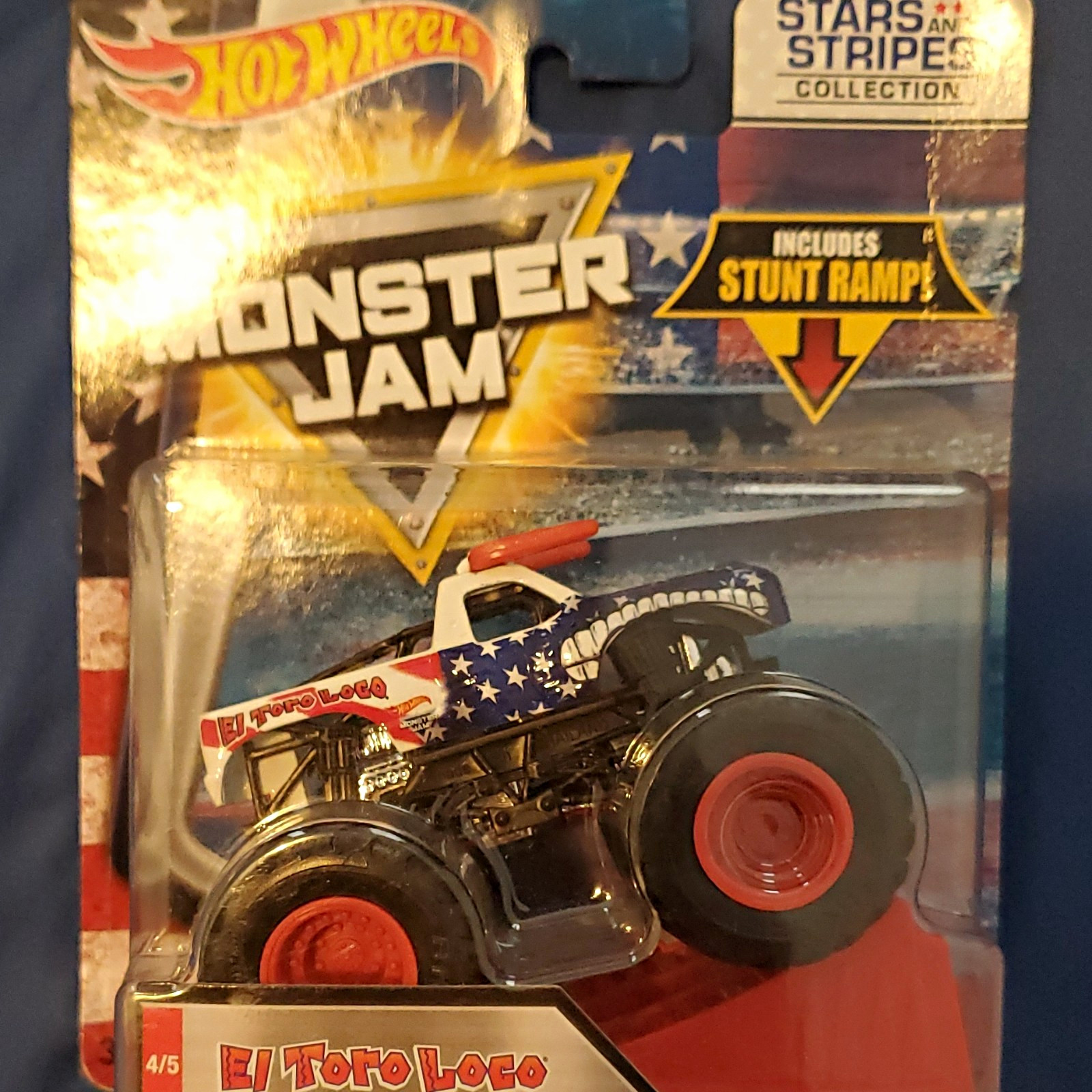Hot Wheels Monster Jam El Toro Loco Stars & Stripes Monster Truck w/ Ramp Hot Wheels Monster Jam El Toro Loco Stars & Stripes Monster Truck w/ Ramp