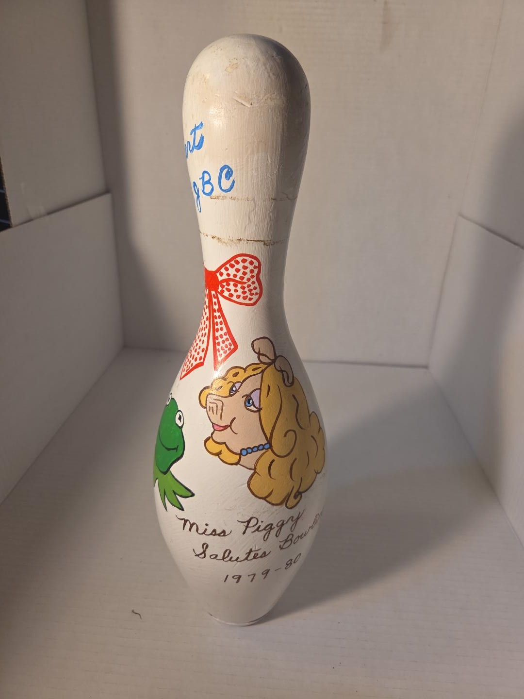 Vintage 1979-80 HP Miss Piggy Kermit Bowling Pin Alert ABC Bantam Folk Art Award