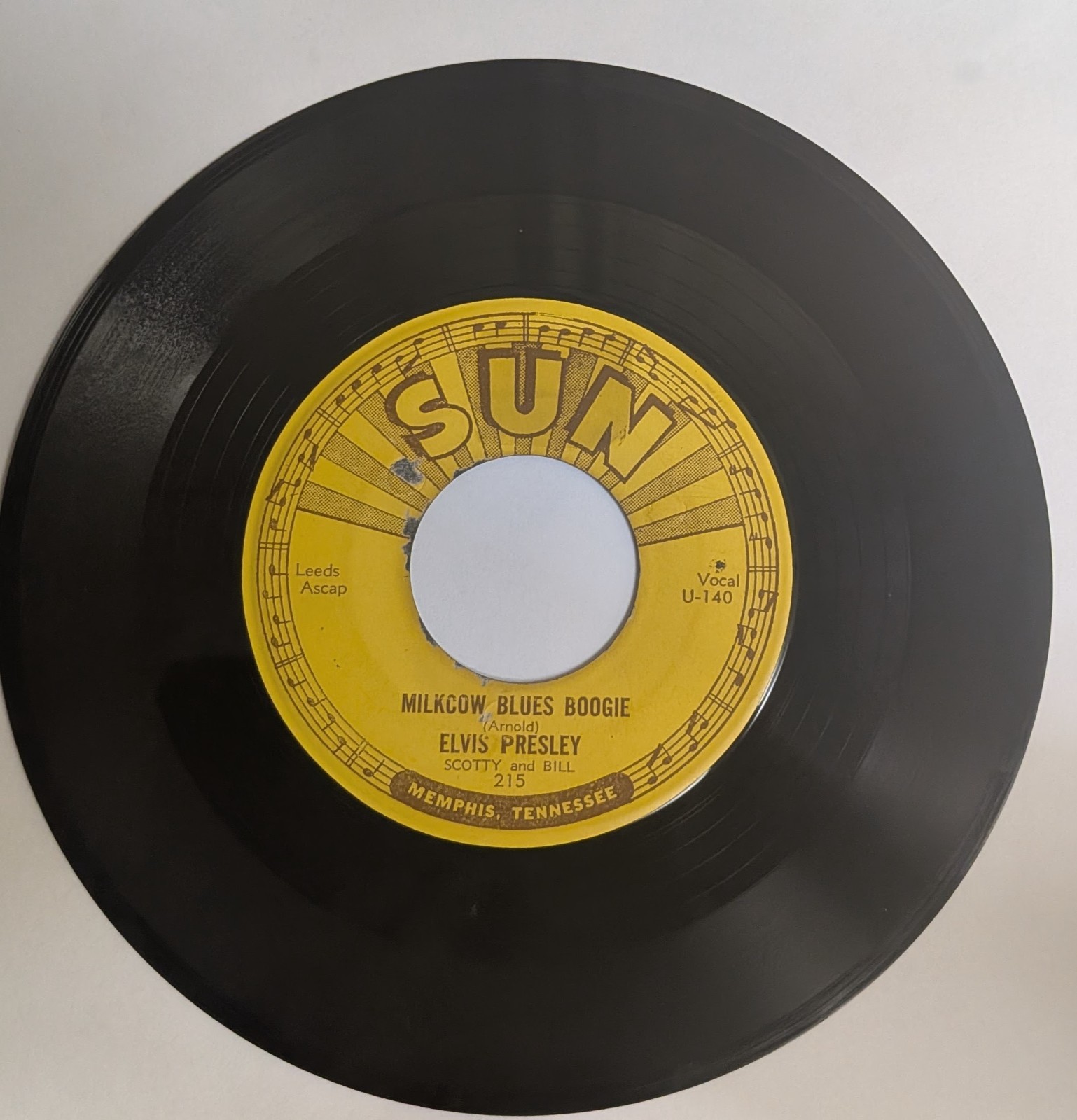 Elvis Milkcow Blues Boogie/You're A Heartbreaker,  45 Sun Original 3 Push Marks