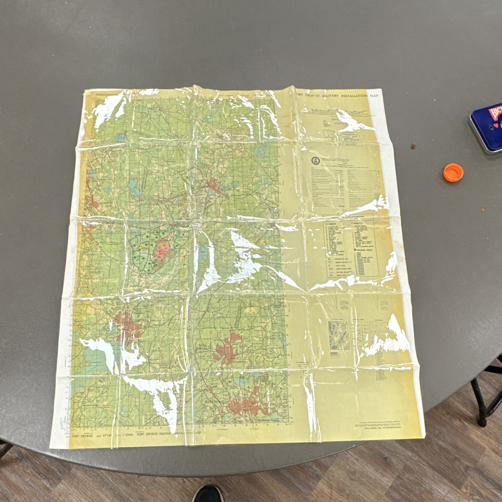 Fort Devens Military Installation Map Scale 1:50,000 w/ Military Overprint Info
