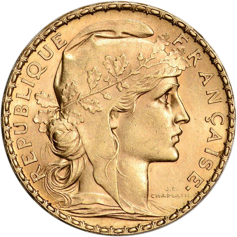 France Gold 20 Francs (.1867 oz) - Rooster - XF/AU - Random Date France Gold 20 Francs (.1867 oz) - Rooster - XF/AU - Random Date