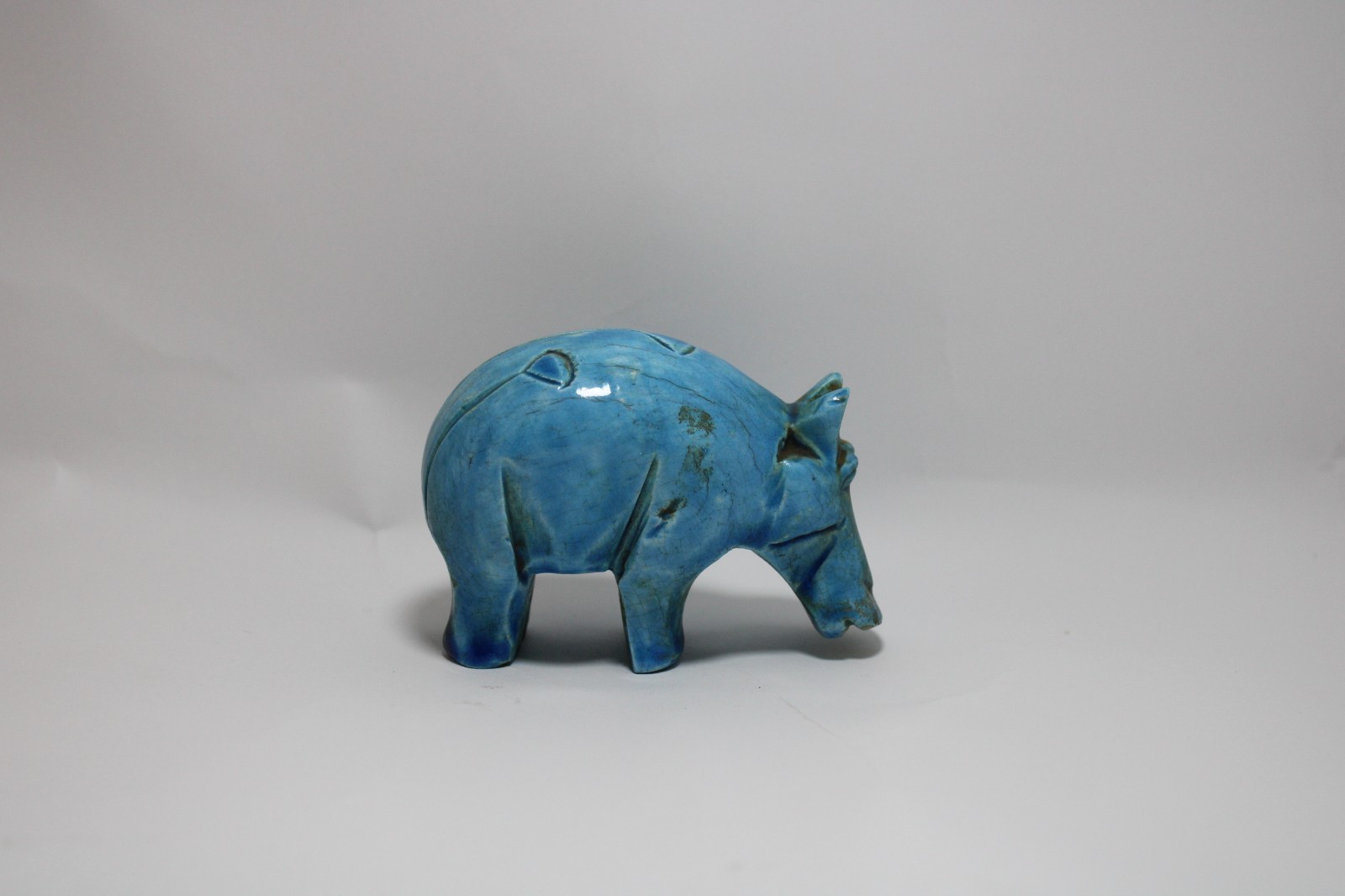 UNIQUE ANCIENT EGYPTIAN SMALL Hippopotamus Hippo Sculpture Magic Handmade
