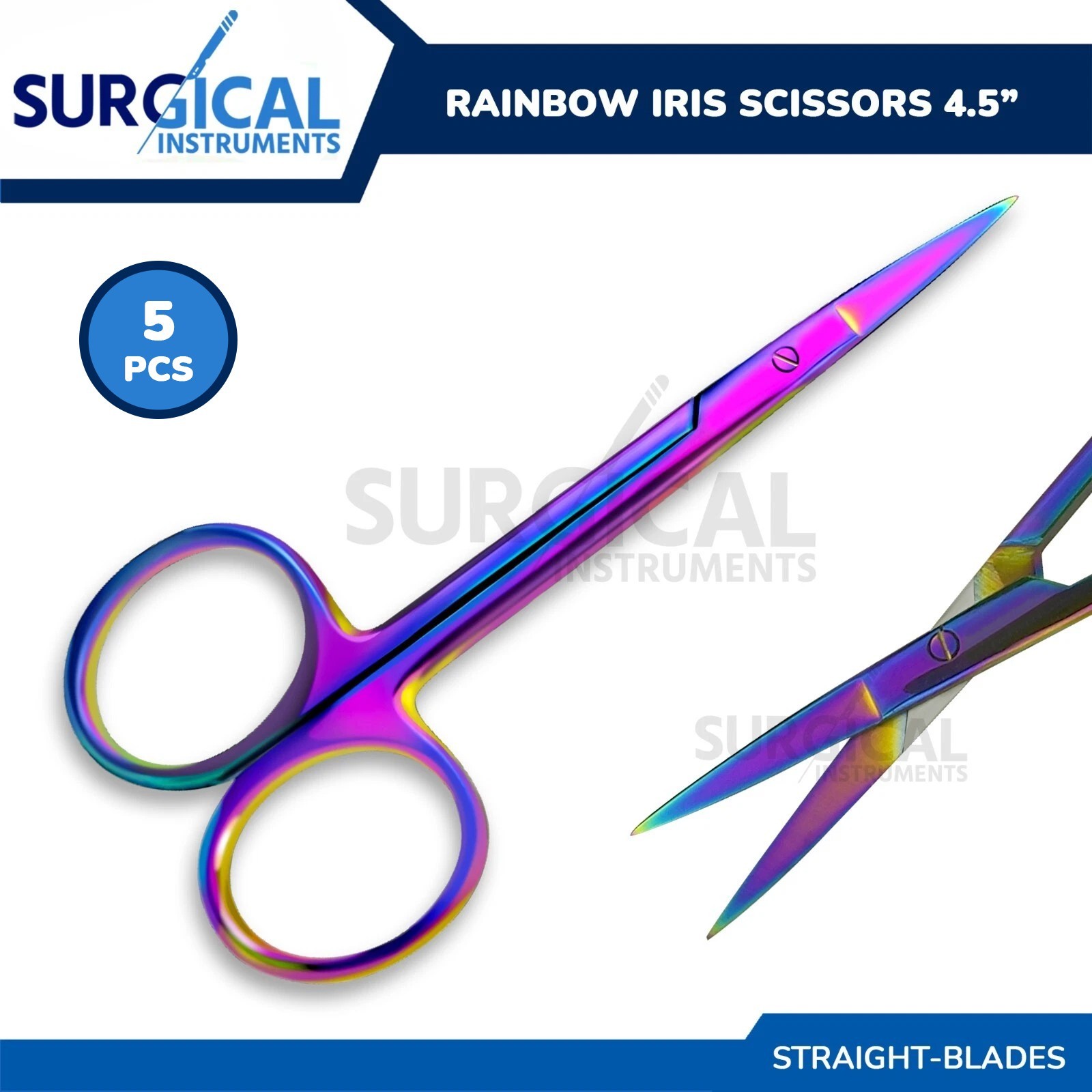 5 Pcs Rainbow Iris Scissors 4.5\