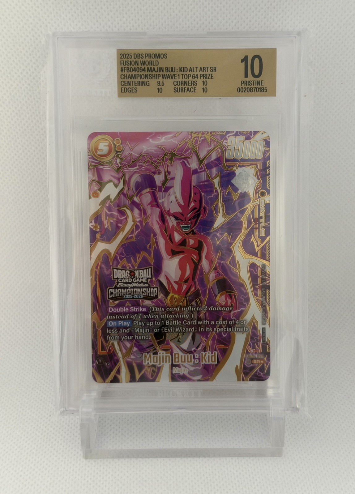 2025 DBS Fusion World Majin Buu Kid FB04-094 SR Championship Top 64 BGS 10