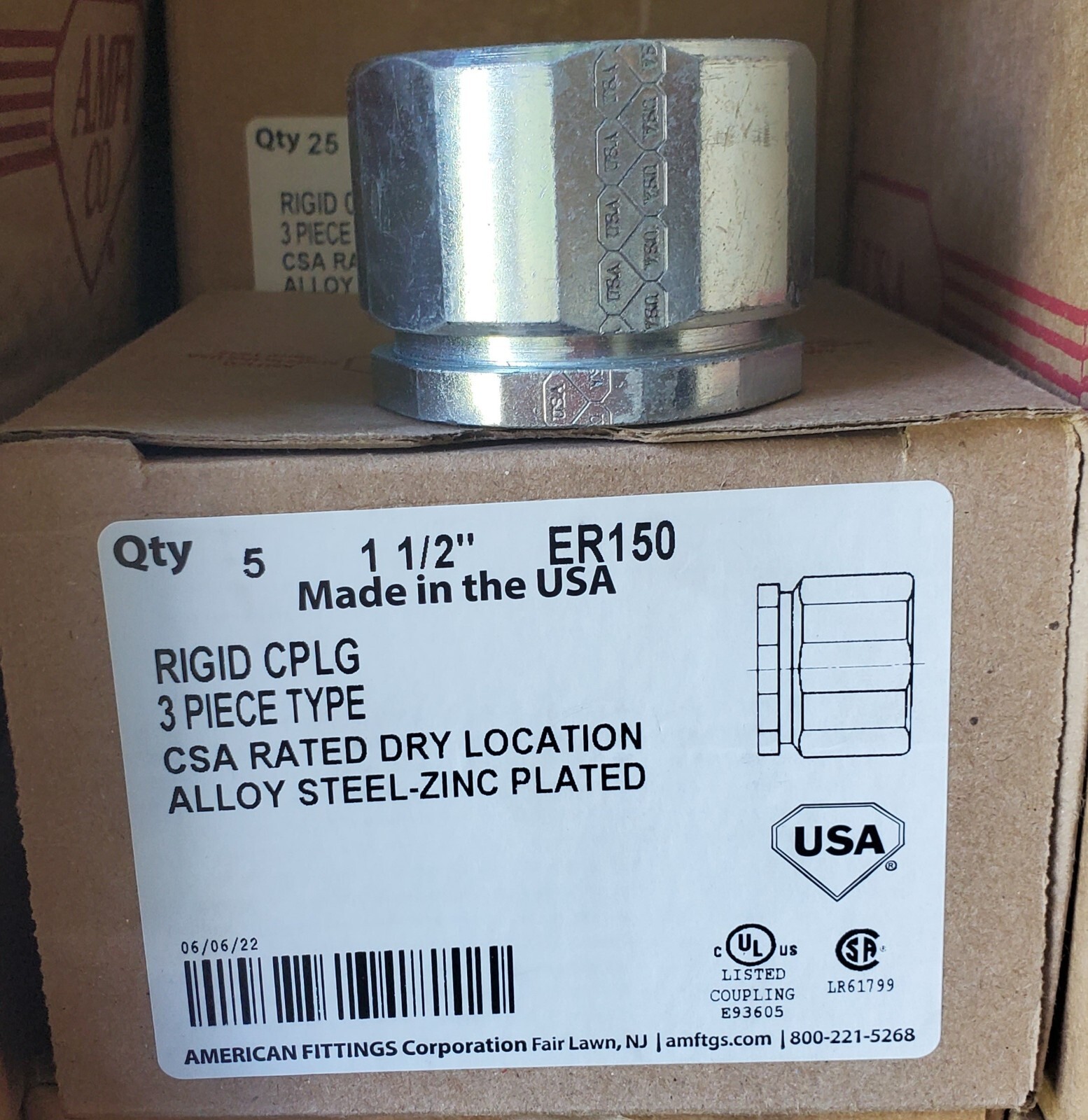 1 1/2 Inch Rigid Coupling 3 Piece ER150