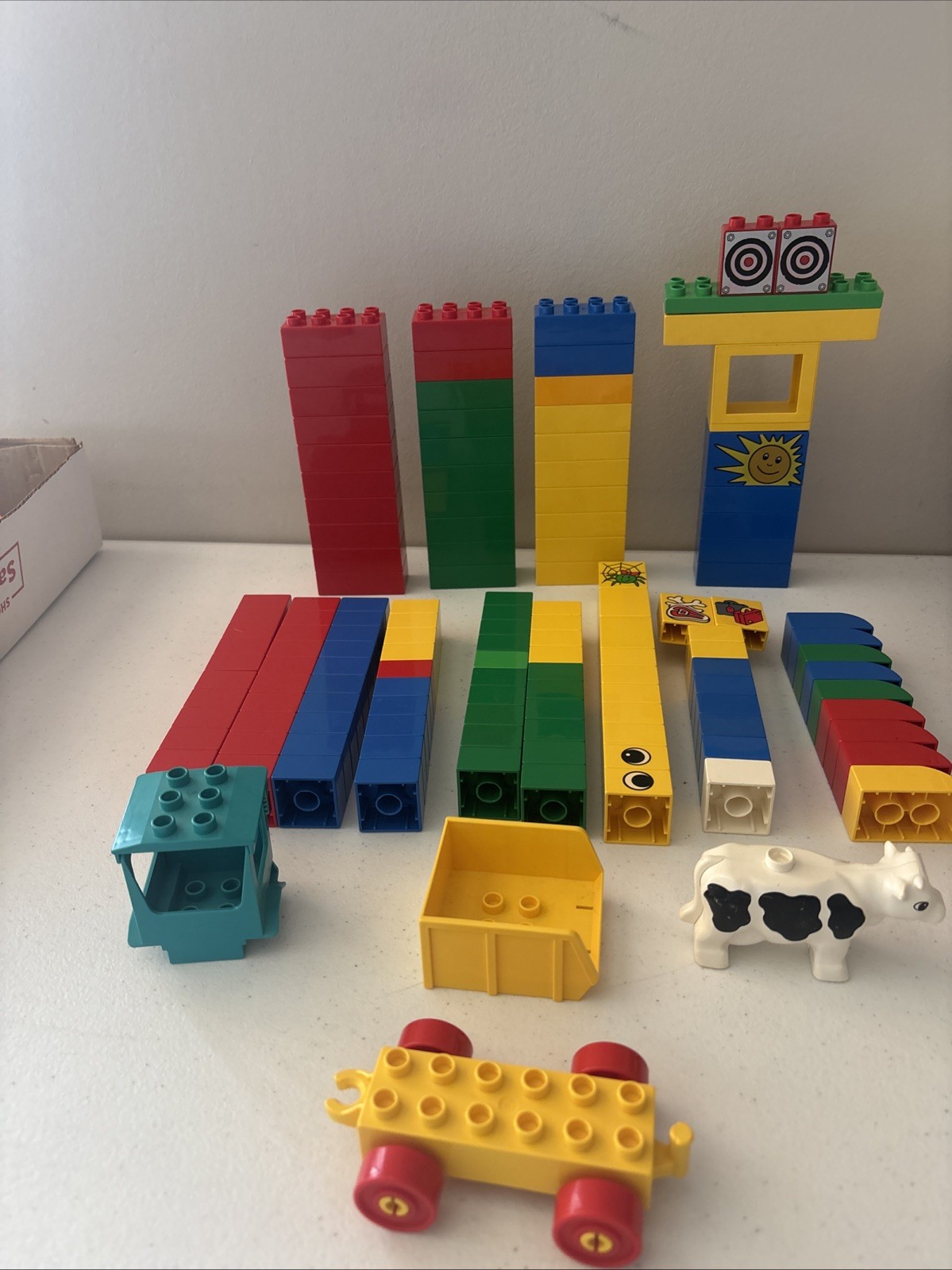 Lego Duplo Preschool Plastic Building Blocks Mixed Lot Vintage 133 Pcs Blue Red