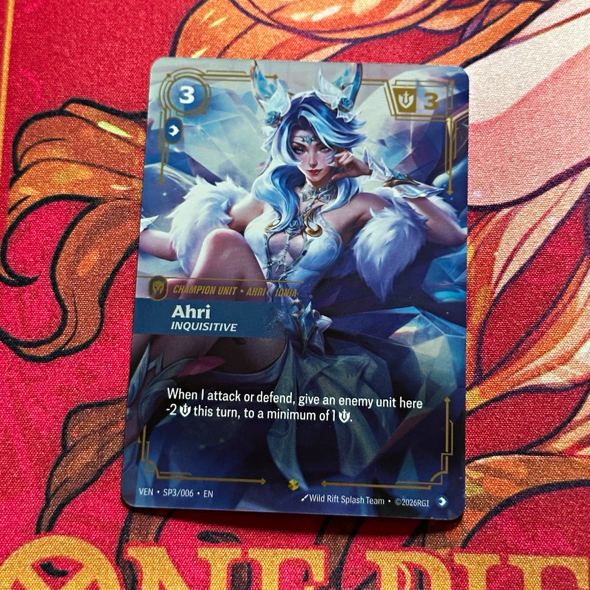 Riftbound Ahri Inquisitive Crystal Rose Alt Art Vendetta SP3/006 English Riftbound Ahri Inquisitive Crystal Rose Alt Art Vendetta SP3/006 English