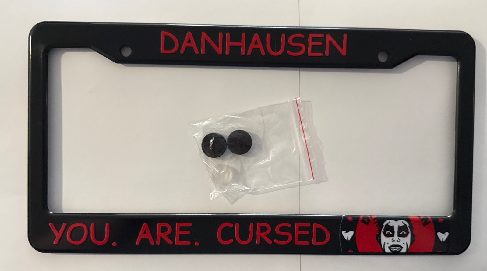 Danhausen You Are Cursed License Plate Frame NEW WWE ROH GCW AEW Very Nice Evil Danhausen You Are Cursed License Plate Frame NEW WWE ROH GCW AEW Very Nice Evil