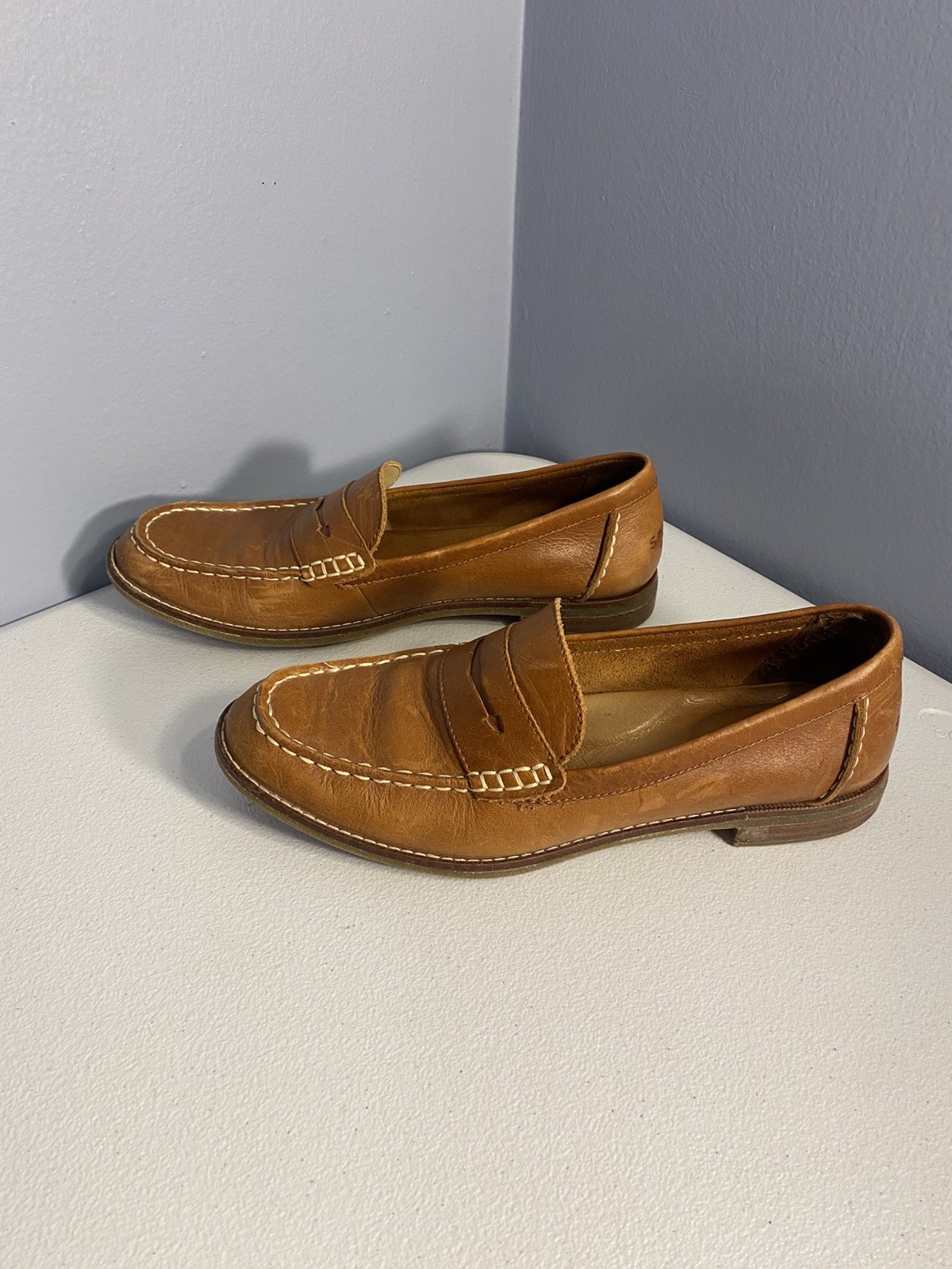 Sperry Seaport Penny Tan Leather Slip-On Loafer Womens US 8 M STS81928 Sperry Seaport Penny Tan Leather Slip-On Loafer Womens US 8 M STS81928