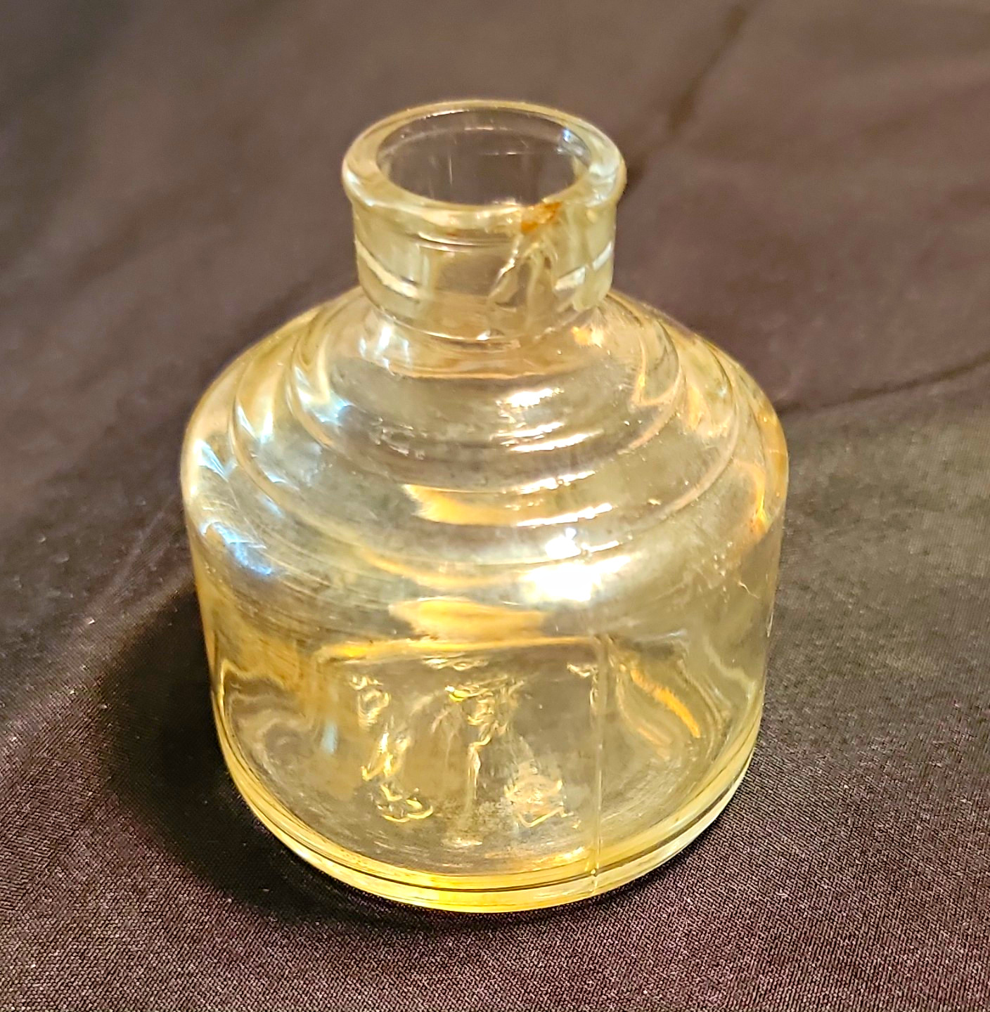 Clear Glass Ink Bottle Antique Pre-1900 Collectible Clear Ink Bottle