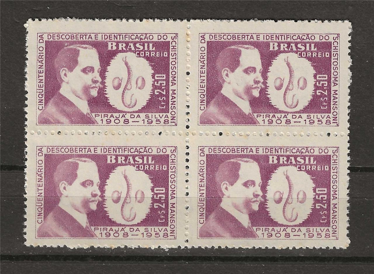 Brazil 1959 Sc# 903 set Doctor Piraja de Silva block 4 MNH