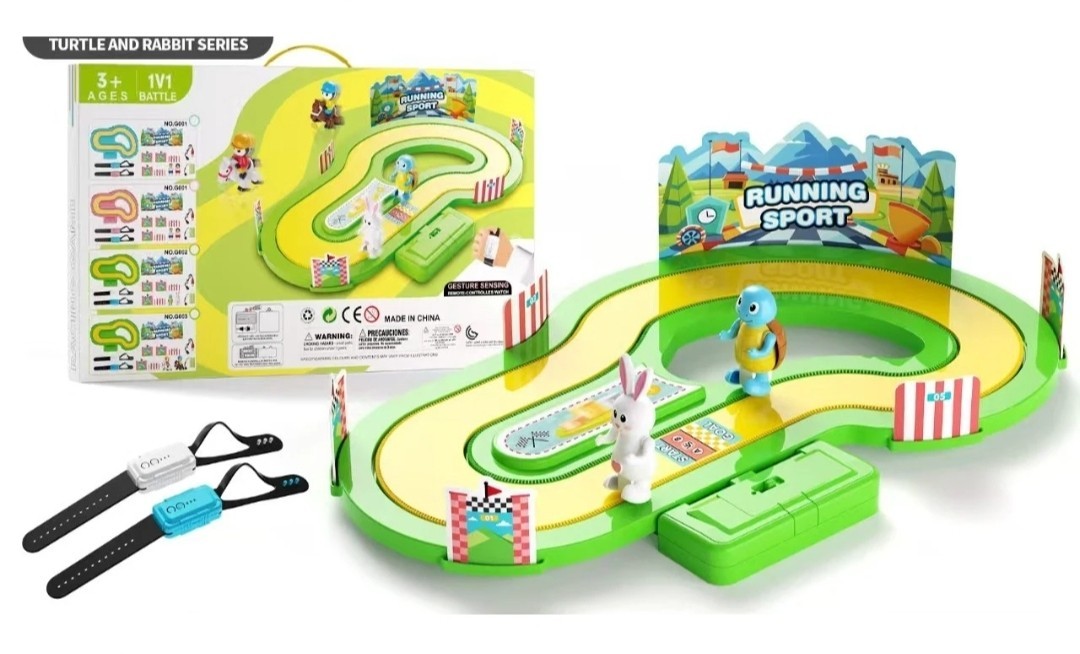 Motion-Sensing  Interactive Racing Game w/ 2 Wristbands, Turtle and Rabbit Track