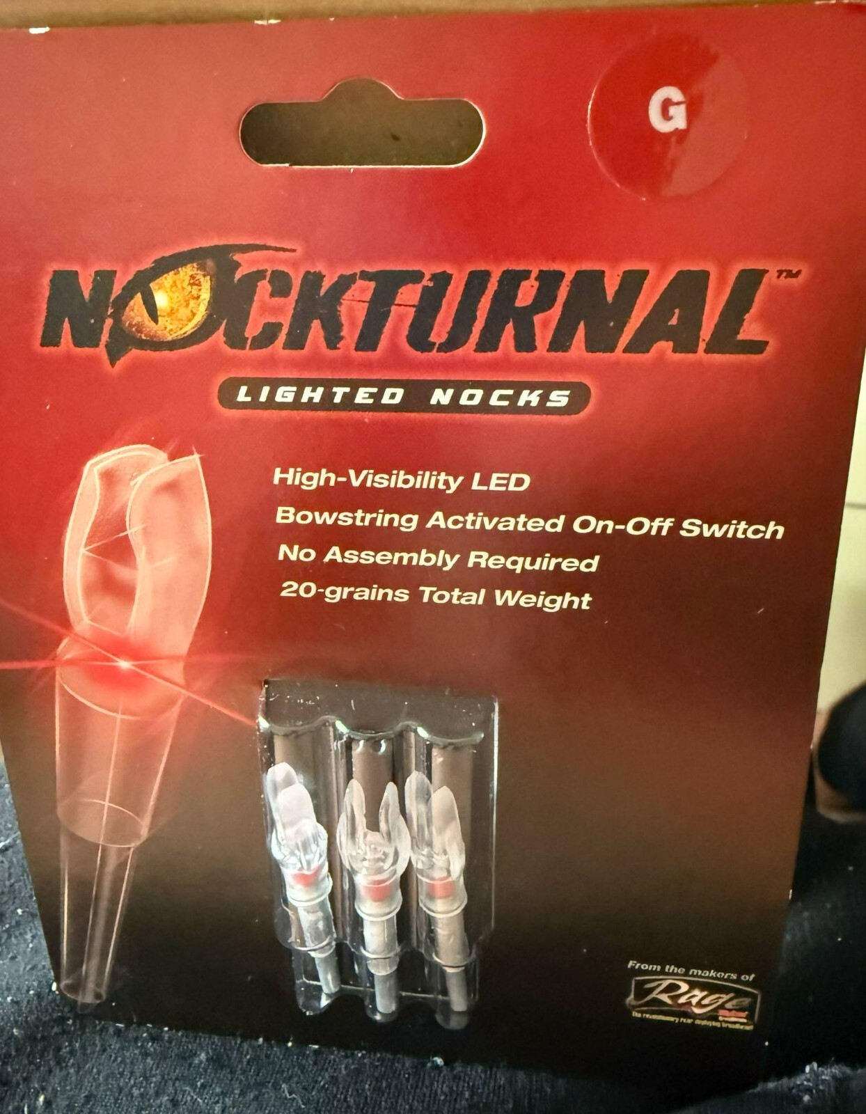 Rage Nockturnal-G Lighted Nocks 3pk Red NT-602