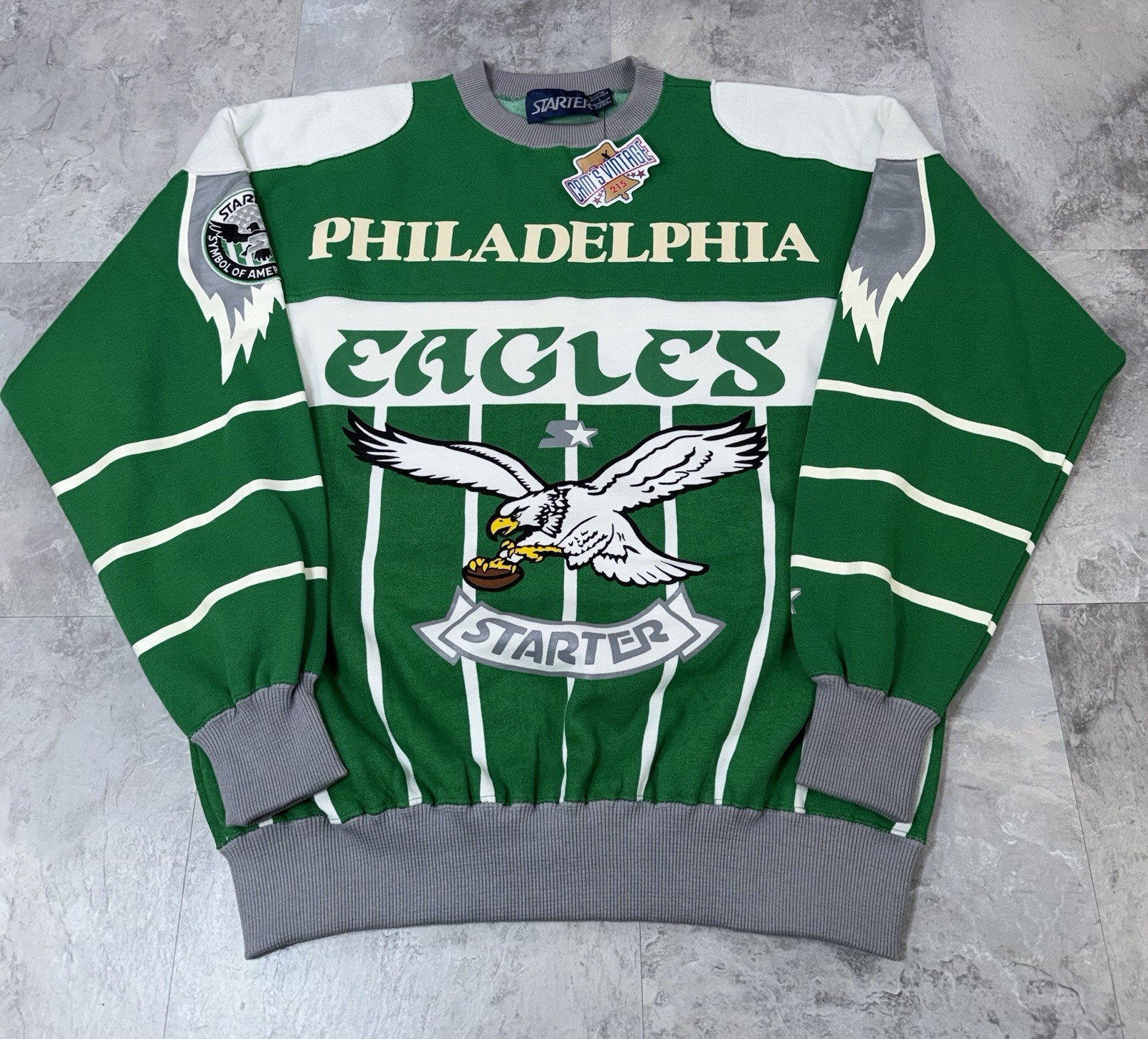 VINTAGE 90s PHILADELPHIA EAGLES CREWNECK SWEATSHIRT Starter NFL AOP Men’s Size L VINTAGE 90s PHILADELPHIA EAGLES CREWNECK SWEATSHIRT Starter NFL AOP Men’s Size L