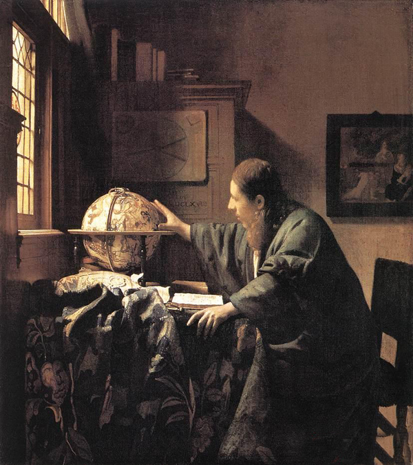 Beautiful Oil painting Johannes Vermeer - Young Man portrait The Astronomer 36\