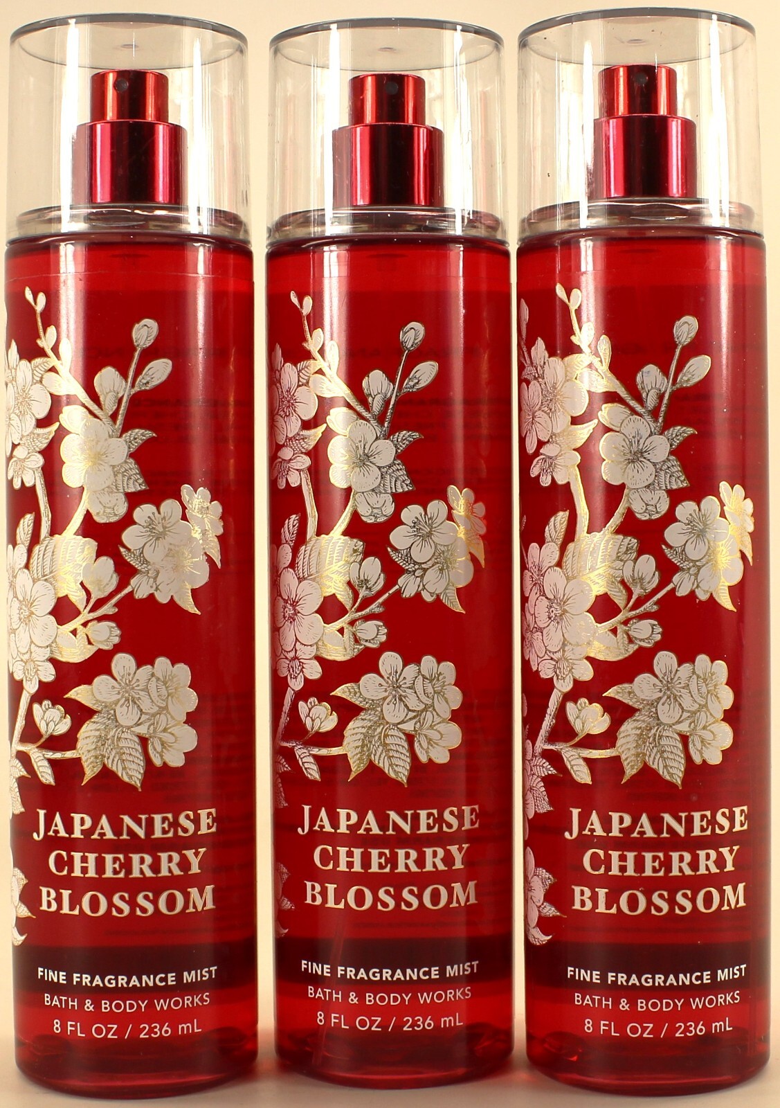QTY 3 - Bath & Body Works JAPANESE CHERRY BLOSSOM Fine Fragrance Body Mist Spray QTY 3 - Bath & Body Works JAPANESE CHERRY BLOSSOM Fine Fragrance Body Mist Spray