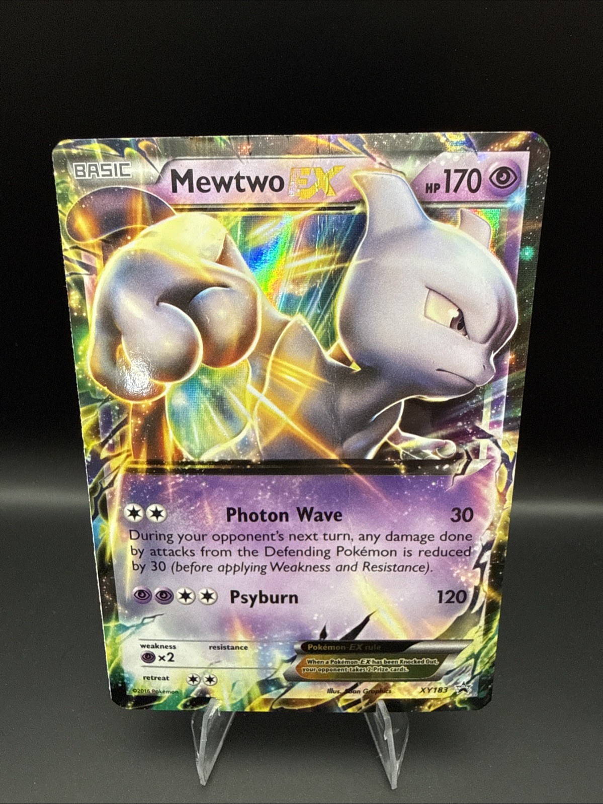 Mewtwo EX XY183 XY Black Star Promo Holo Pokemon Card - MP