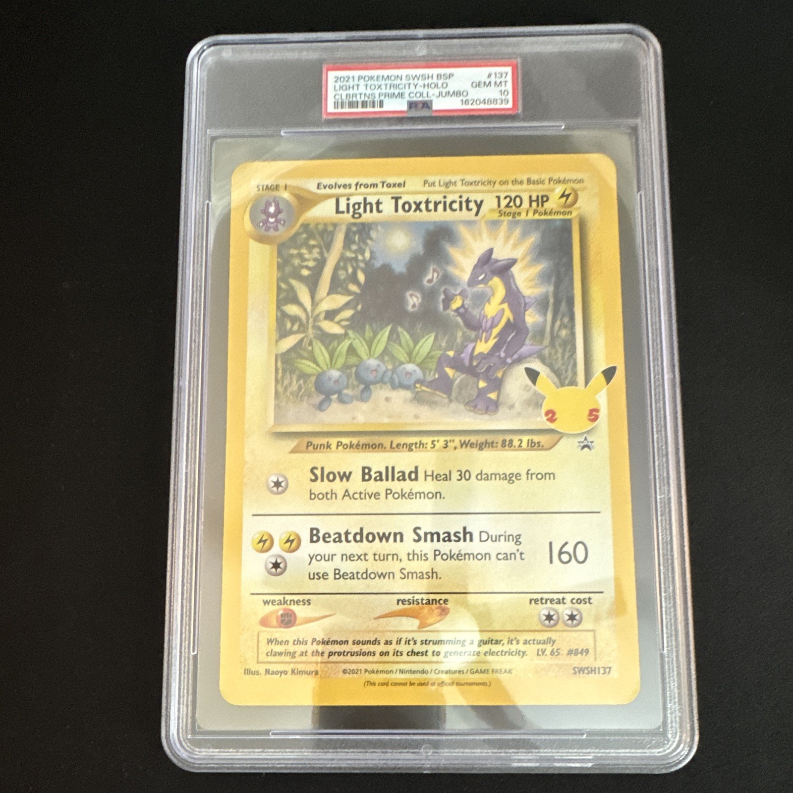 Pokémon Light Toxtricity PSA 10 - JUMBO - SWSH137 Promo Holo ENG 120 HP