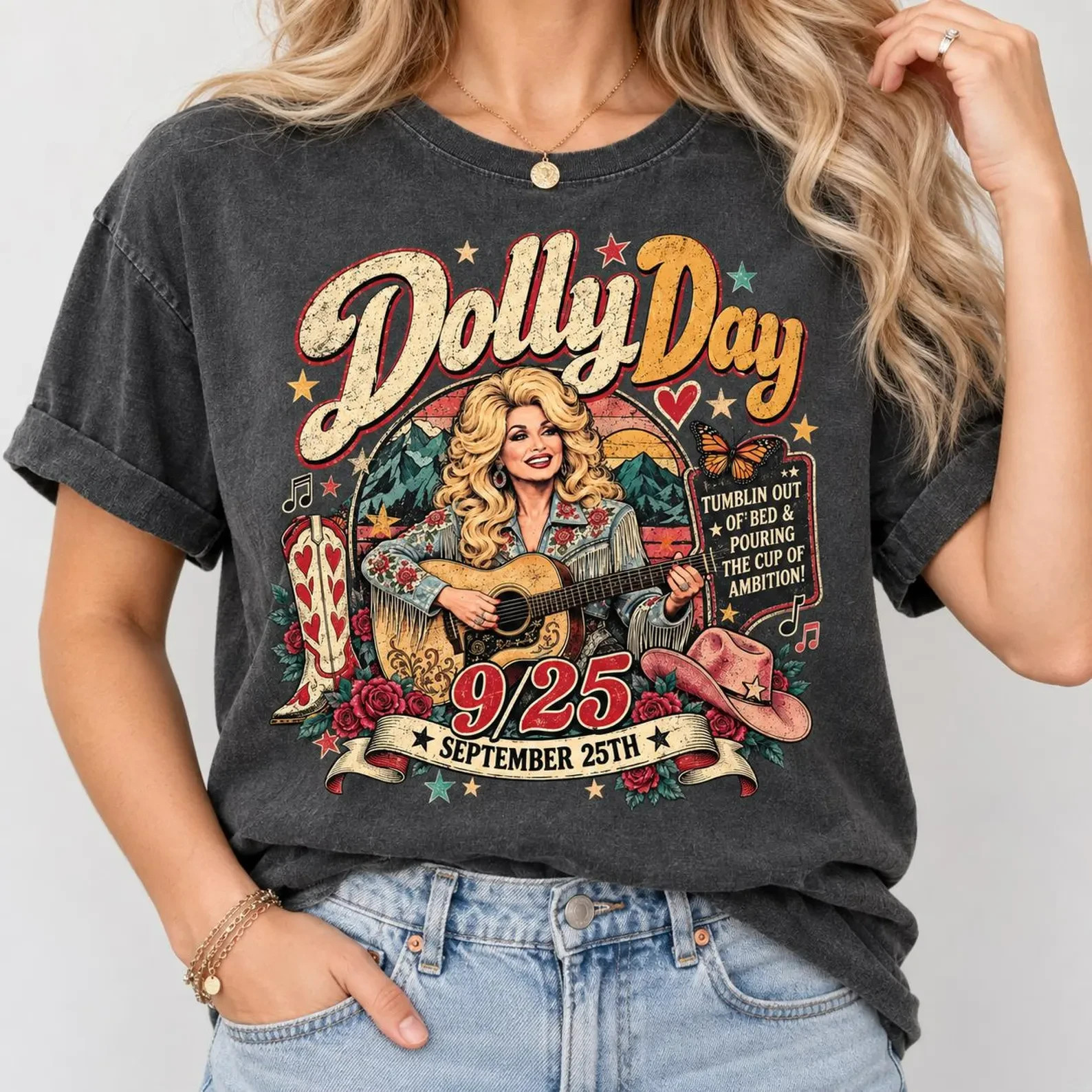 Dolly Day Shirt, Retro Dolly Parton 9 to 5 Country Music Tee, Vintage Nashville