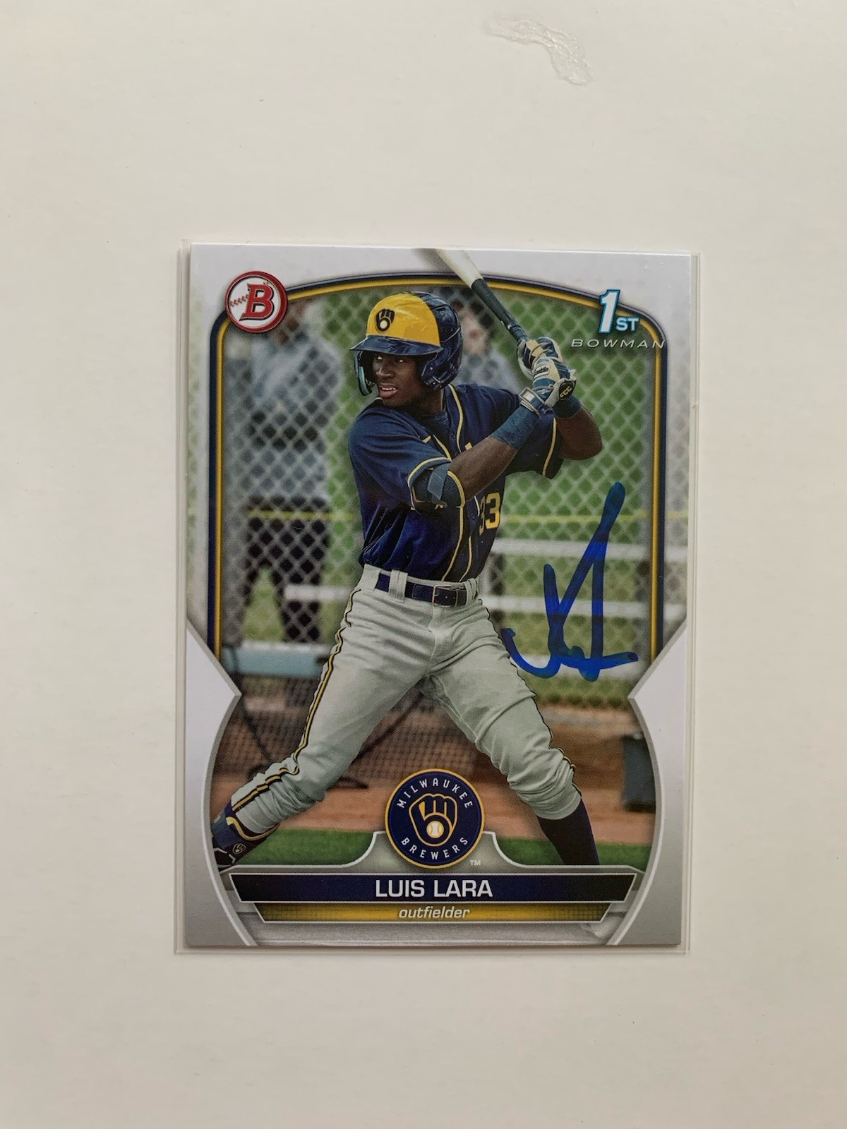 2023 Topps Bowman 1st Luis Lara Signed Autographed #Bp-100 Paper Brewers QTY 2023 Topps Bowman 1st Luis Lara Signed Autographed #Bp-100 Paper Brewers QTY