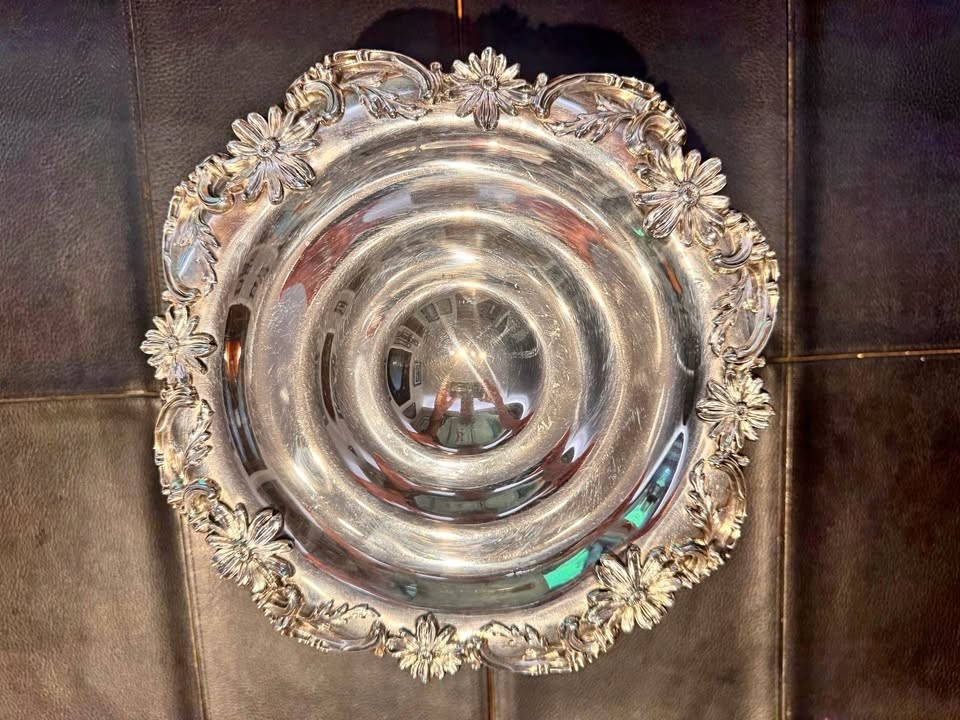 Antique William Kerr Co. Sterling Silver Floral Compote Bowl circa 1890