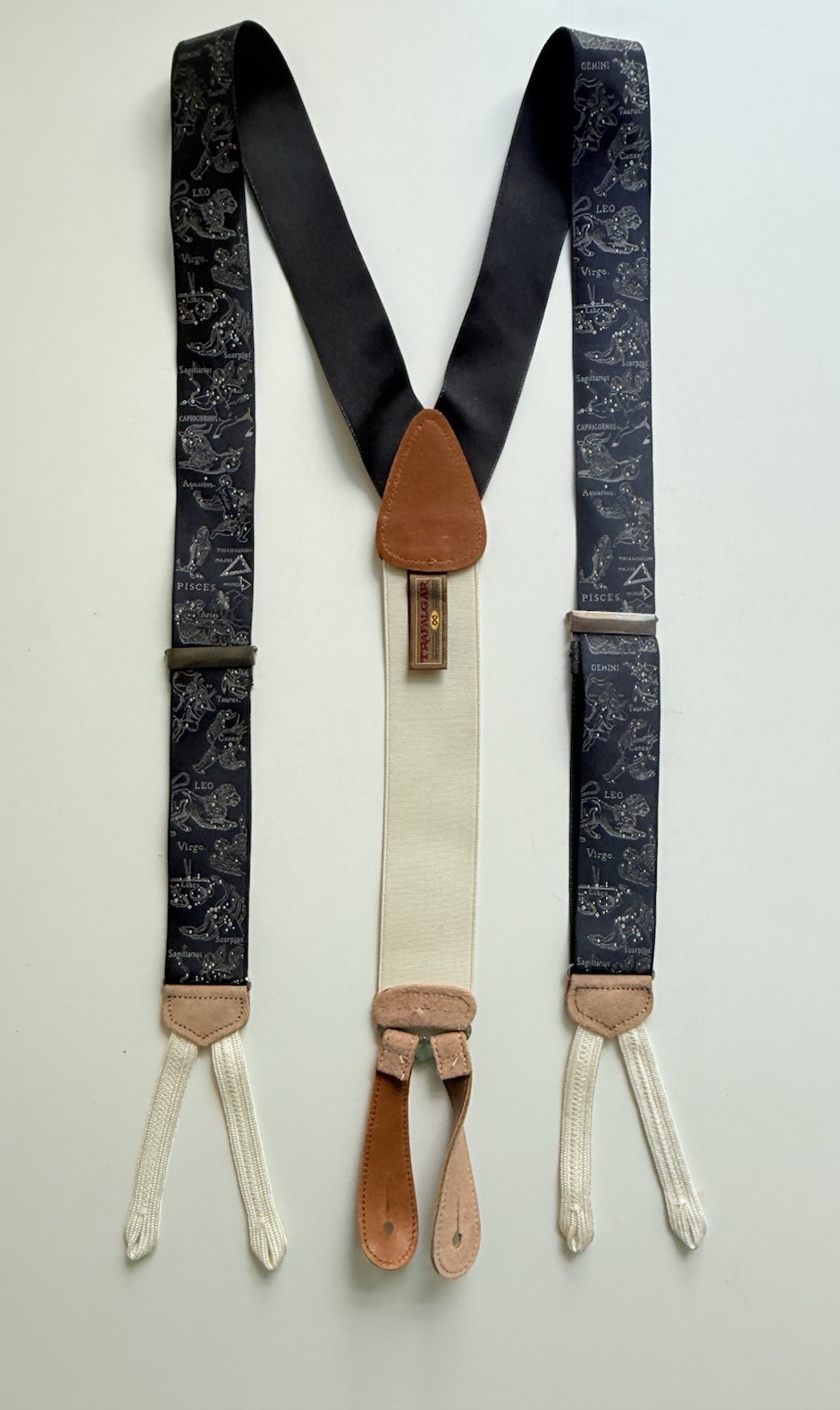 TRAFALGAR Limited Edition Silk Suspenders Braces Zodiac Horoscope TRAFALGAR Limited Edition Silk Suspenders Braces Zodiac Horoscope