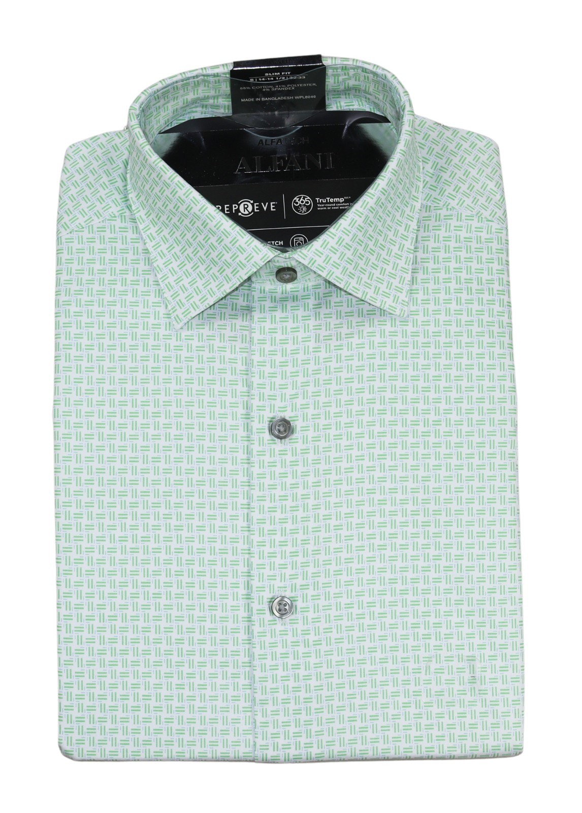 Alfani AlfaTech Slim Fit Stretch Geo Print Easy Care Men's Button Down Shirt NWT