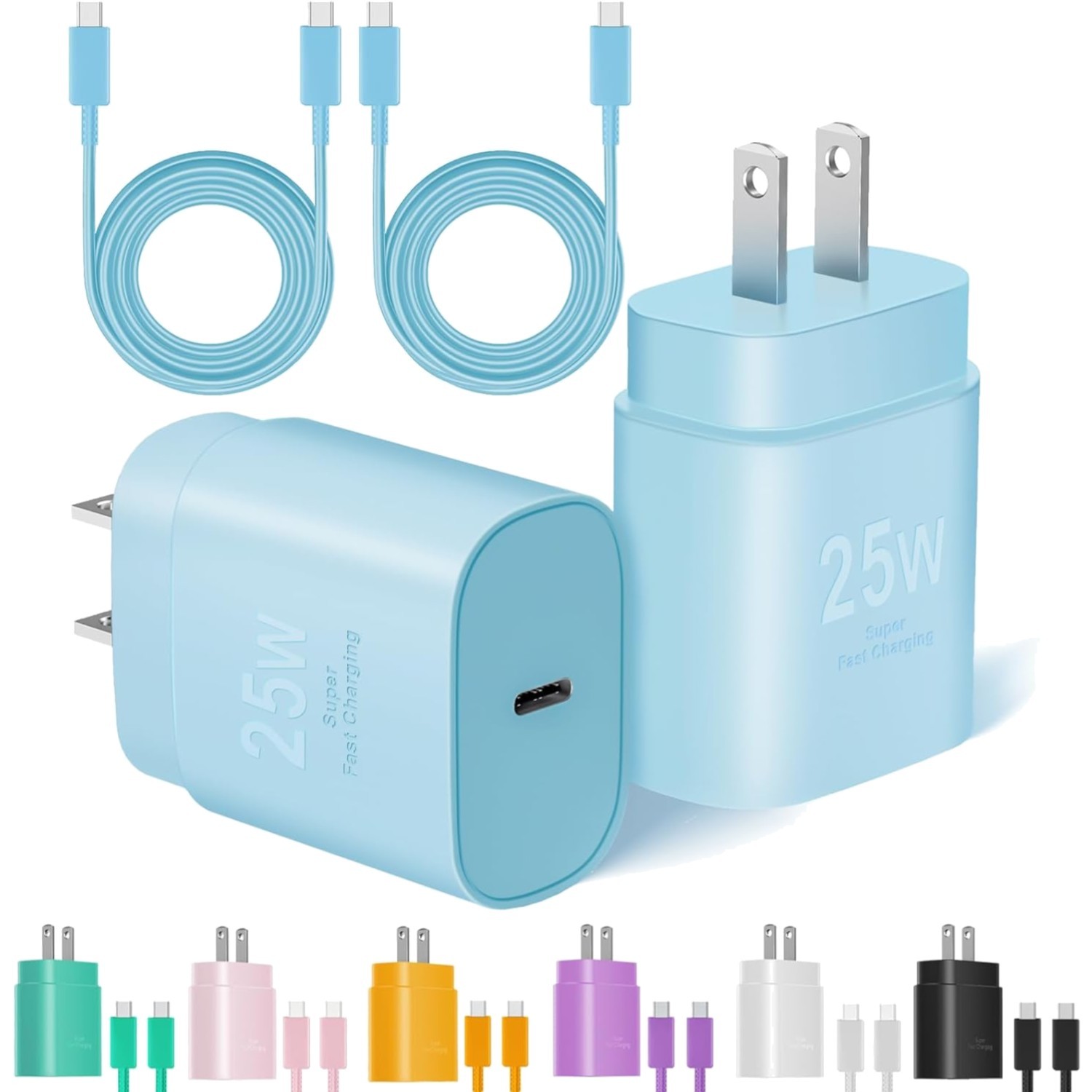 Type C Charger Fast Charging, 2Pack [10FT&6FT] Long USB C Cable with 25W Phon...