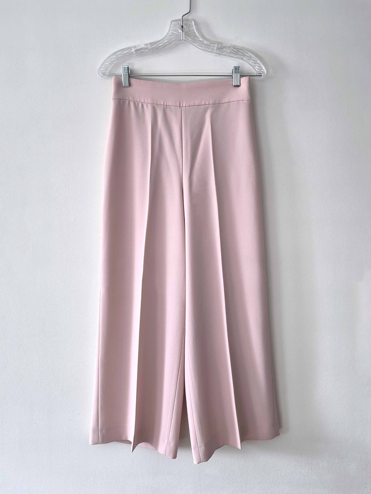 Zara Light Pink High-Waist Wide-Leg Cropped Culotte Trousers Pants Size Small Zara Light Pink High-Waist Wide-Leg Cropped Culotte Trousers Pants Size Small