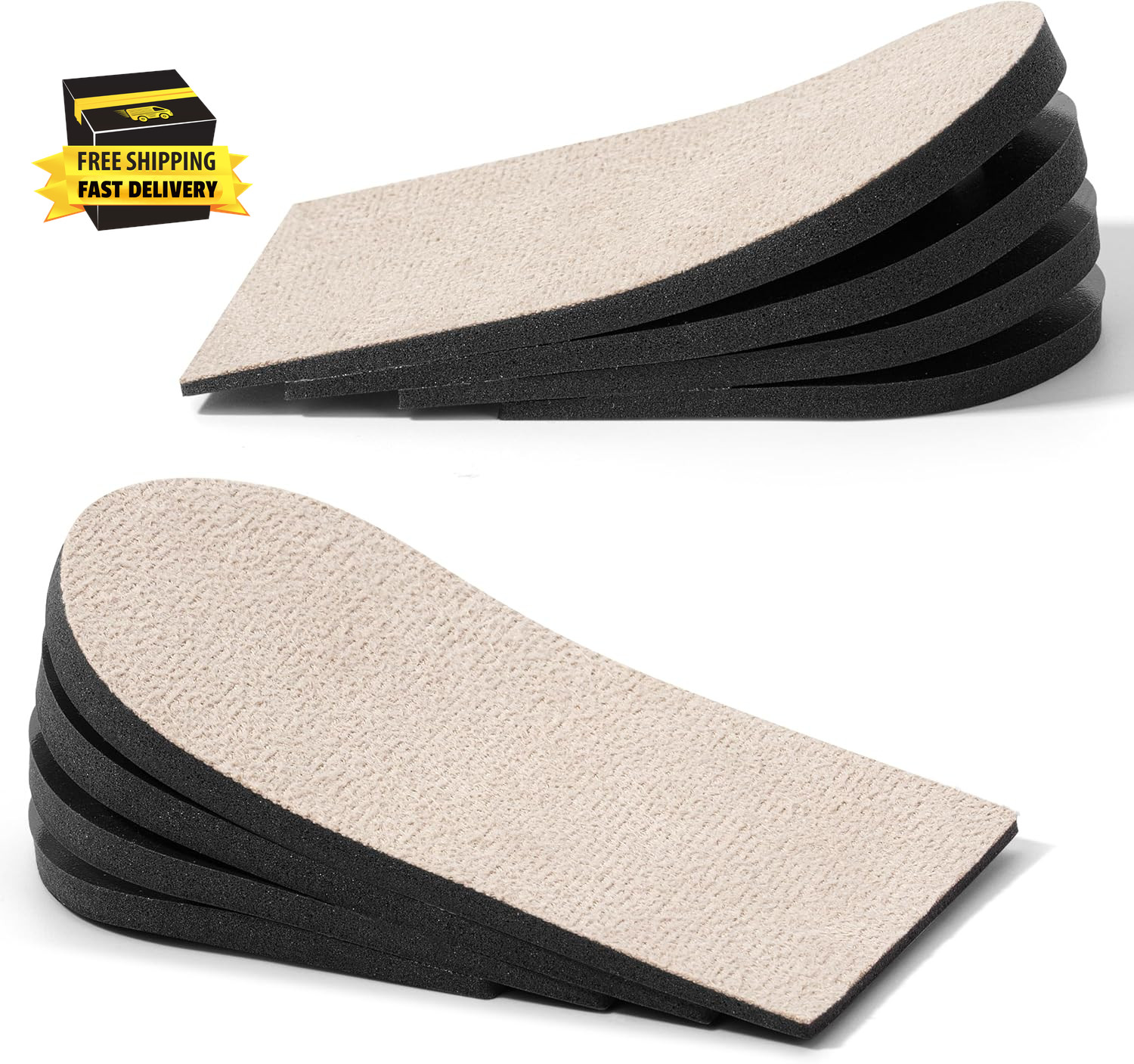 Dr. JK- Adjustable Heel Lifts for Women and Men, 1 Pair, 4 Layers, Large Size, B