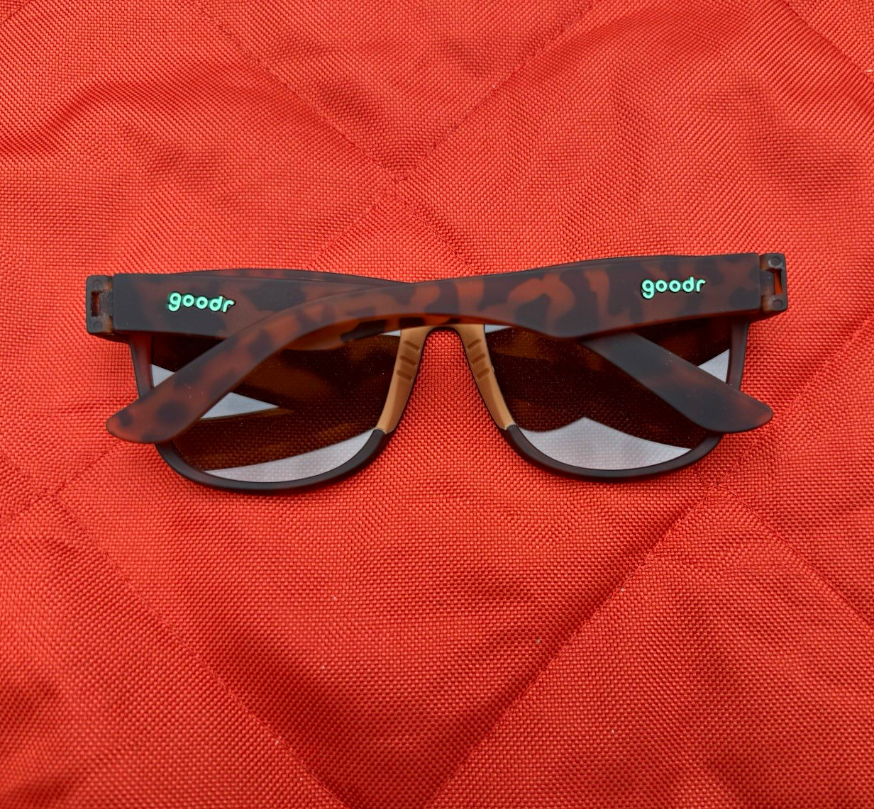 goodr BFG Square Tortoise Shell Sunglasses Brown Plastic Frame Black Tinted Lens