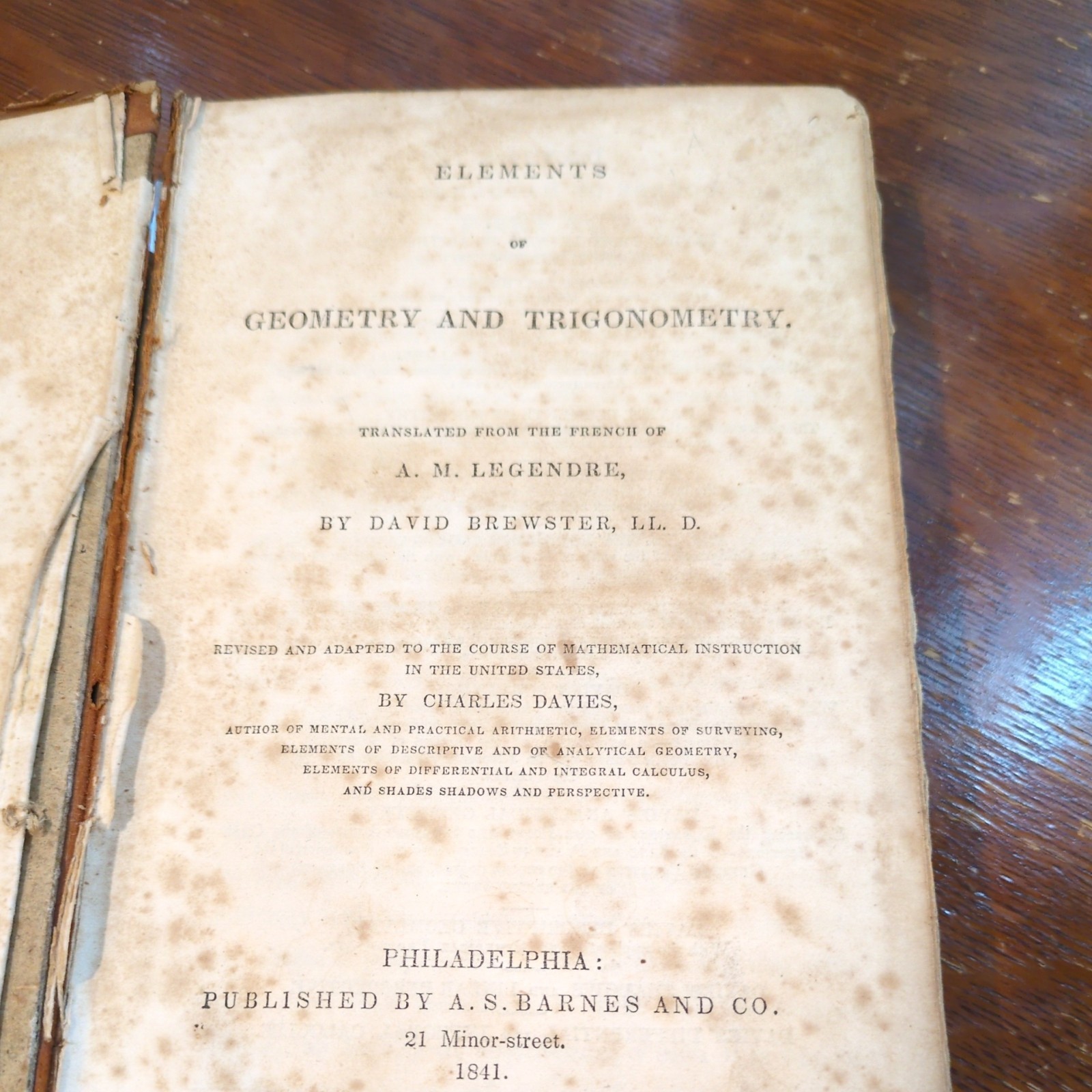 RARE ANTIQUE Charles Davies Elements of Geometry 1841 (01) RARE ANTIQUE Charles Davies Elements of Geometry 1841 (01)
