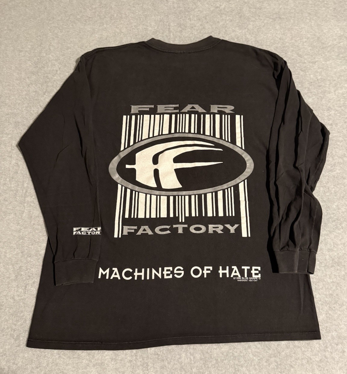 Vintage 1996 Fear Factory Machines Of Hate Double Sided Long Sleeve Shirt Large