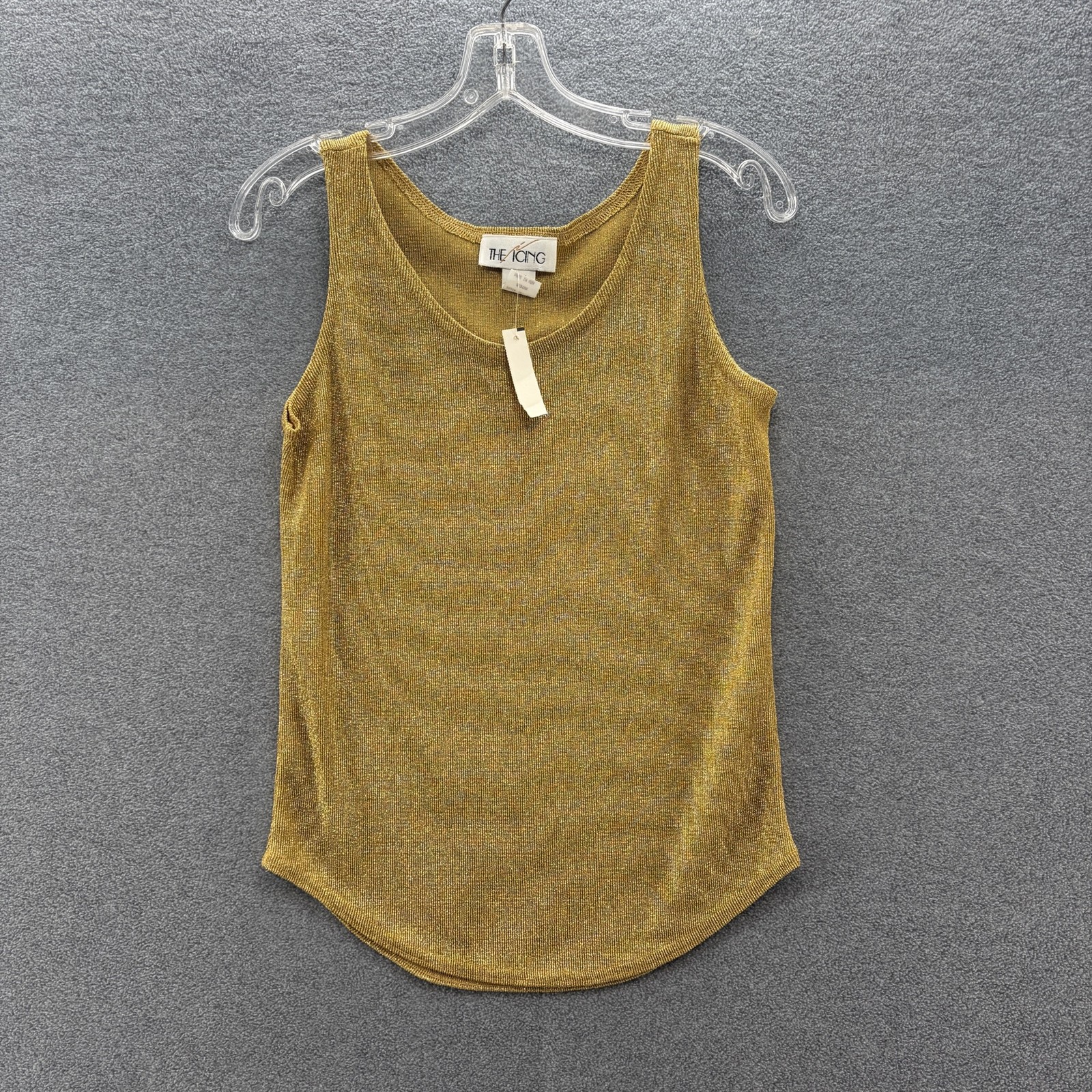 VTG 90s The Icing Tank Top Womens Medium Gold Metallic Sparkle Lurex Knit VTG 90s The Icing Tank Top Womens Medium Gold Metallic Sparkle Lurex Knit