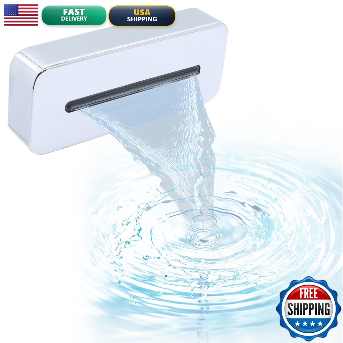 Homedec Luxury Waterfall Bathtub Spout Up/Down 5.12Inch Chrome High Flow