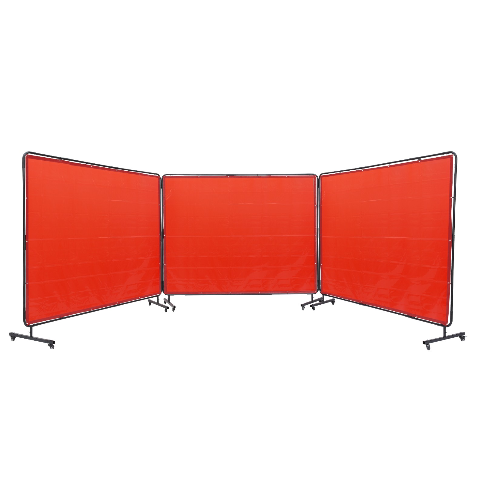 Uimoso Welding Screen with Frame 3 Panel 6' x 8'Welding Curtain Screen 12 Wheels