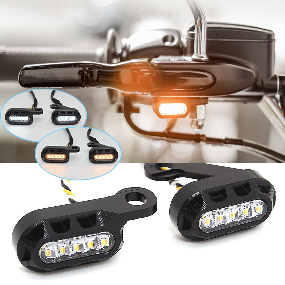 2x Mini Motorcycle LED Turn Signals Light Blinker Indicator For Harley Sportster