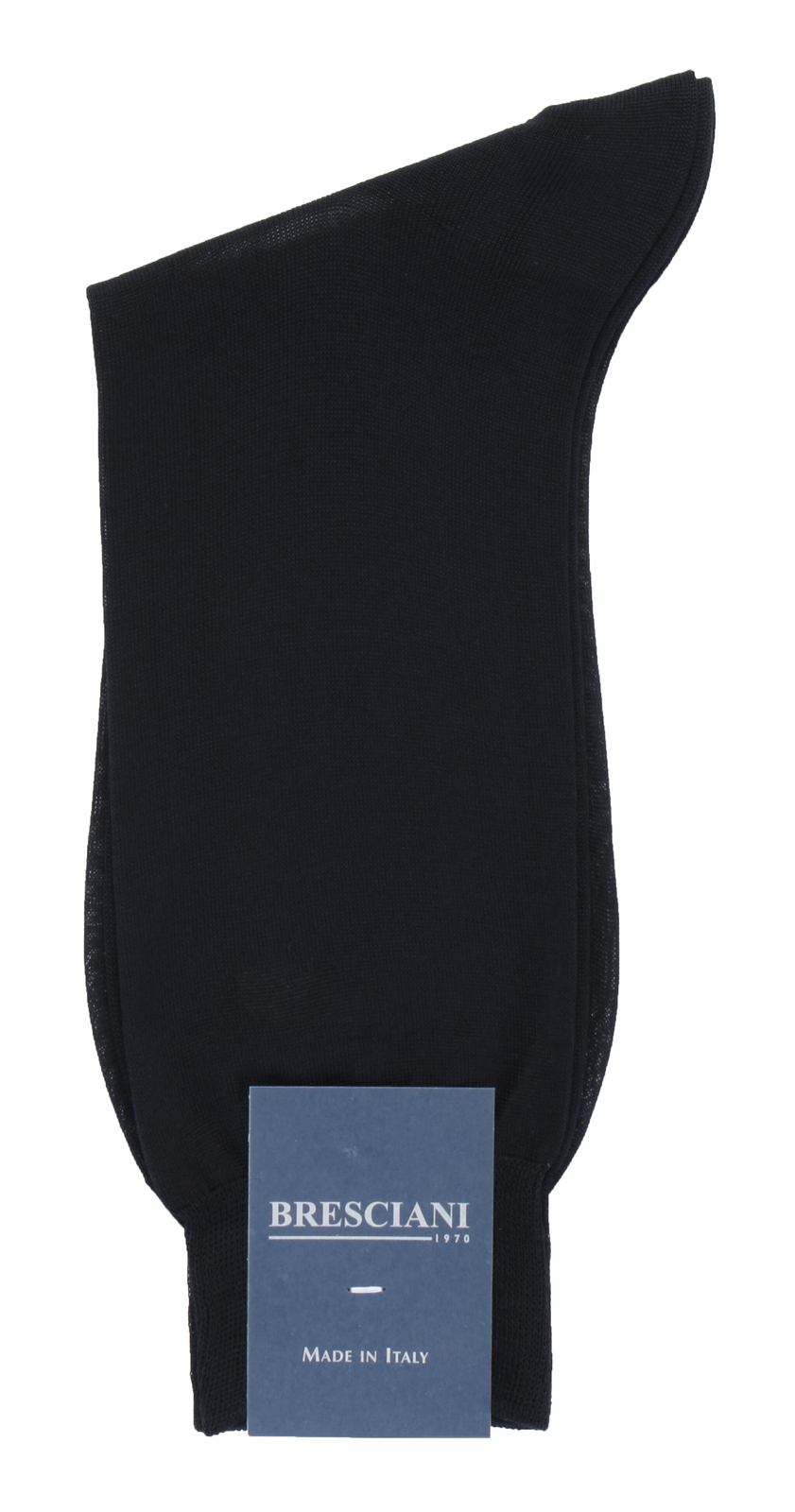 NWT BRESCIANI SOCKS 2 PAIRS LOT calf length solid blue cotton luxury Italy XL