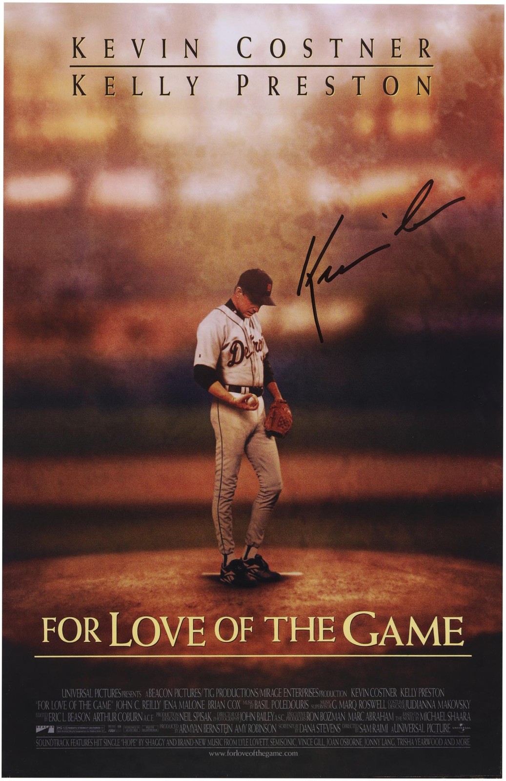 Kevin Costner For The Love of The Game Autographed 11\