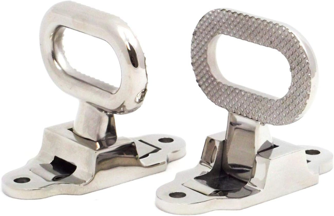 2X Stainless Steel Folding Step Assist Grab Handle Marine Grade Safety Truck RV