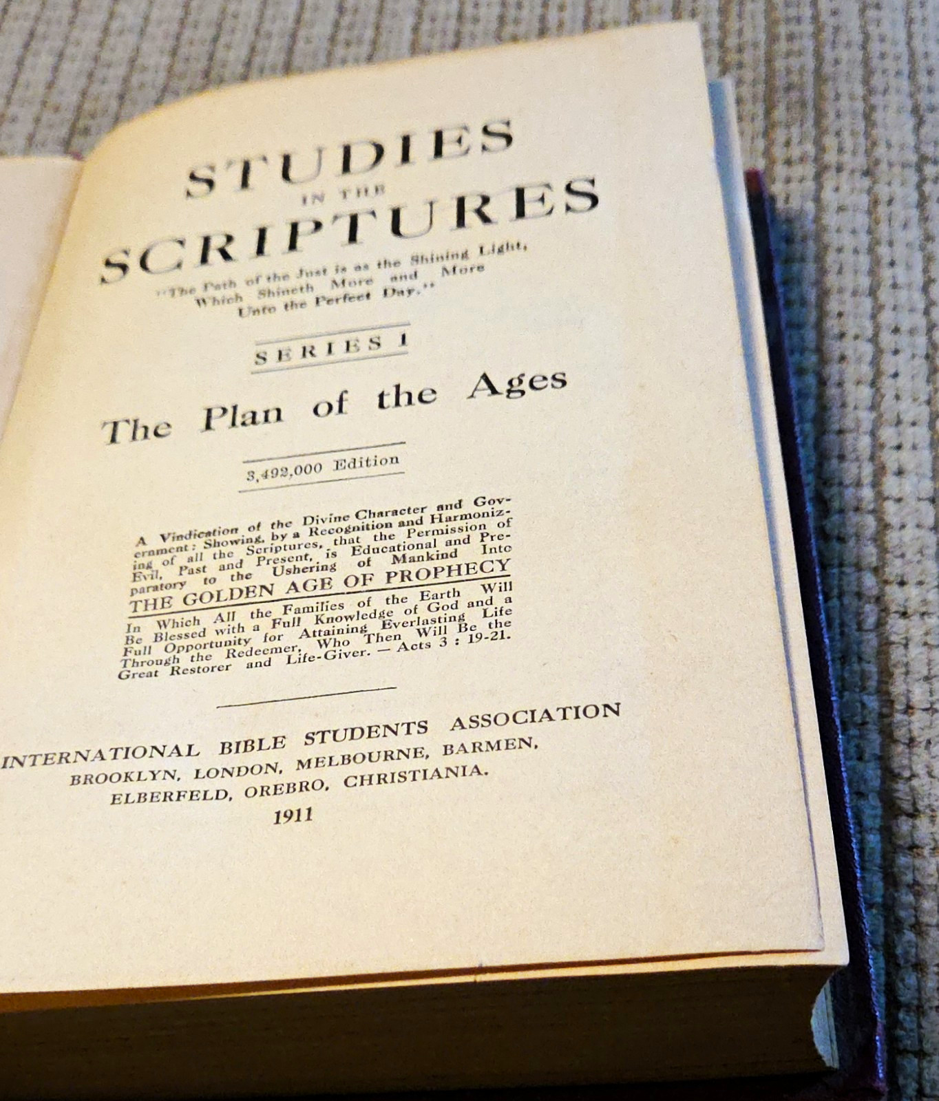 Intl Bible Students Assoc Studies in the Scriptures I-VI Bible 1911 HC Illus Intl Bible Students Assoc Studies in the Scriptures I-VI Bible 1911 HC Illus