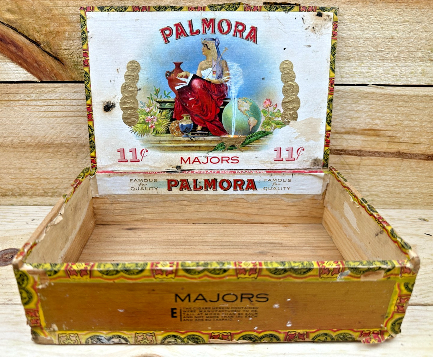Seldom Seen - Vintage Antique Palmora Egyptian Goddess Wood Cigar Box Seldom Seen - Vintage Antique Palmora Egyptian Goddess Wood Cigar Box