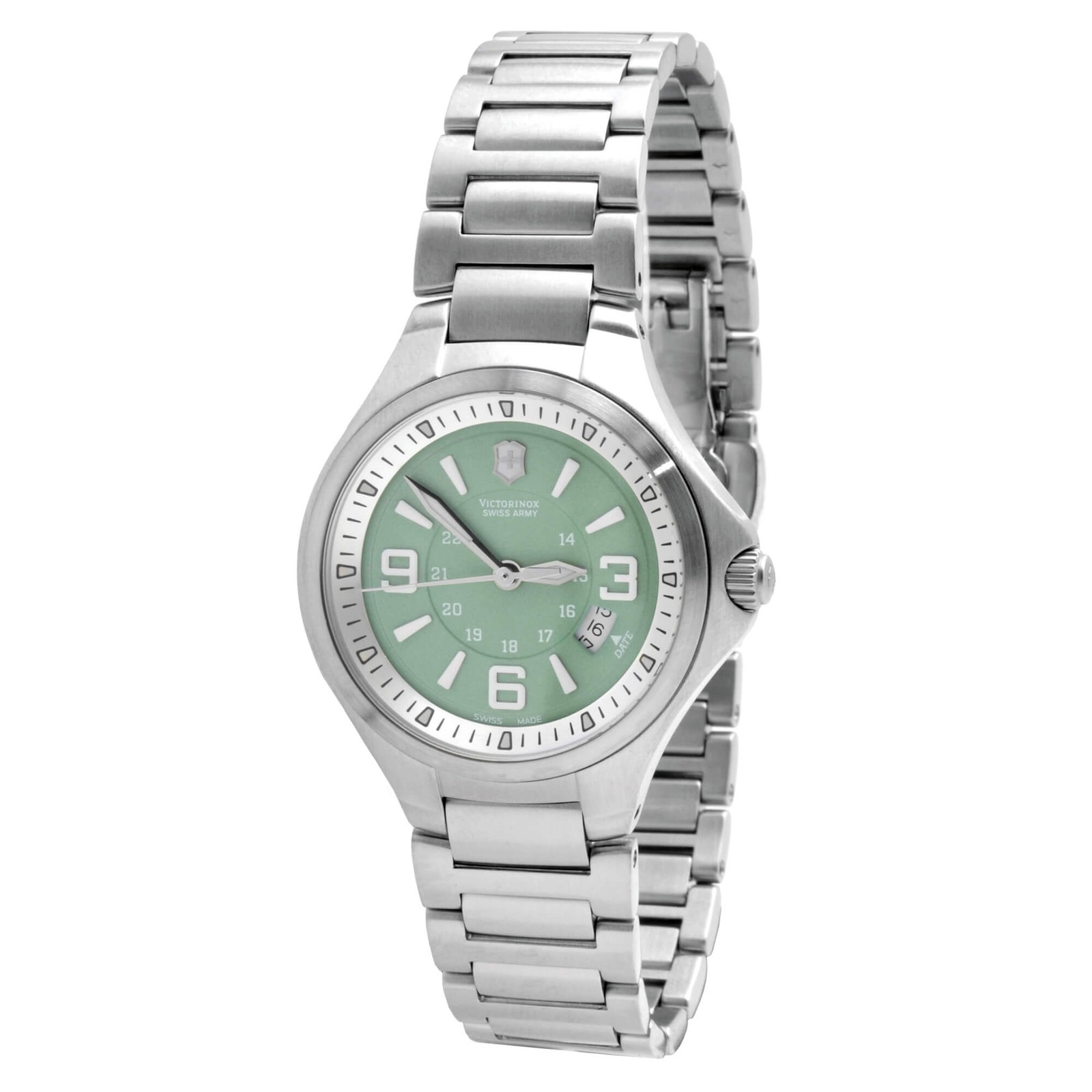 Victorinox Swiss Army Women's Watch Base Camp Green Dial Steel Bracelet 249076