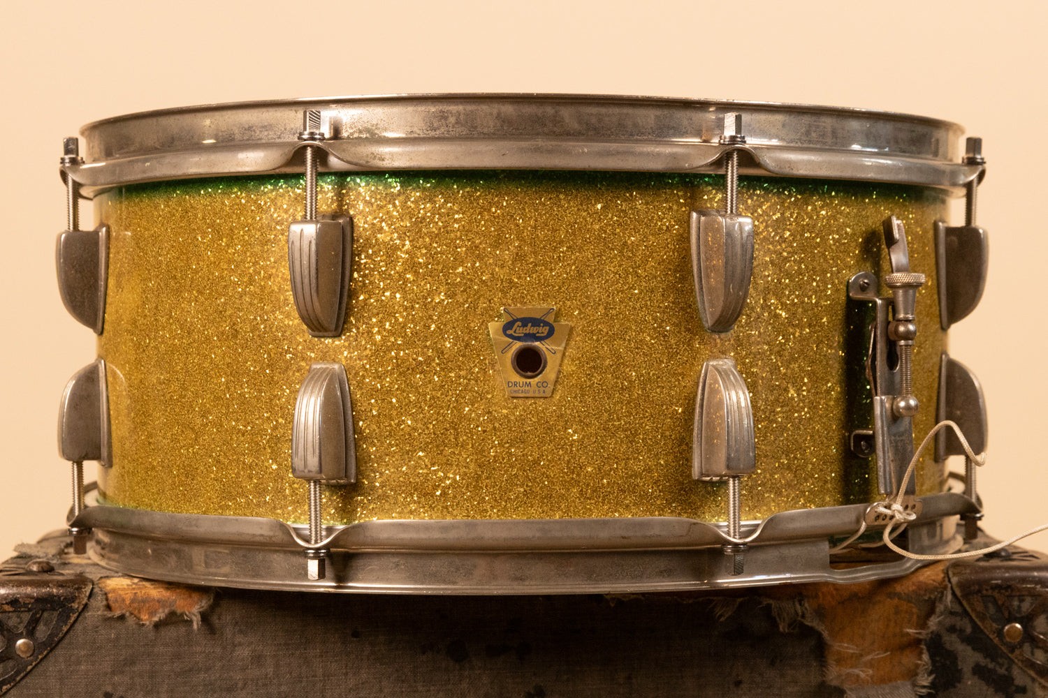 1959 Ludwig 6.5x15 Faded Green School Festival Snare Drum 1959 Ludwig 6.5x15 Faded Green School Festival Snare Drum